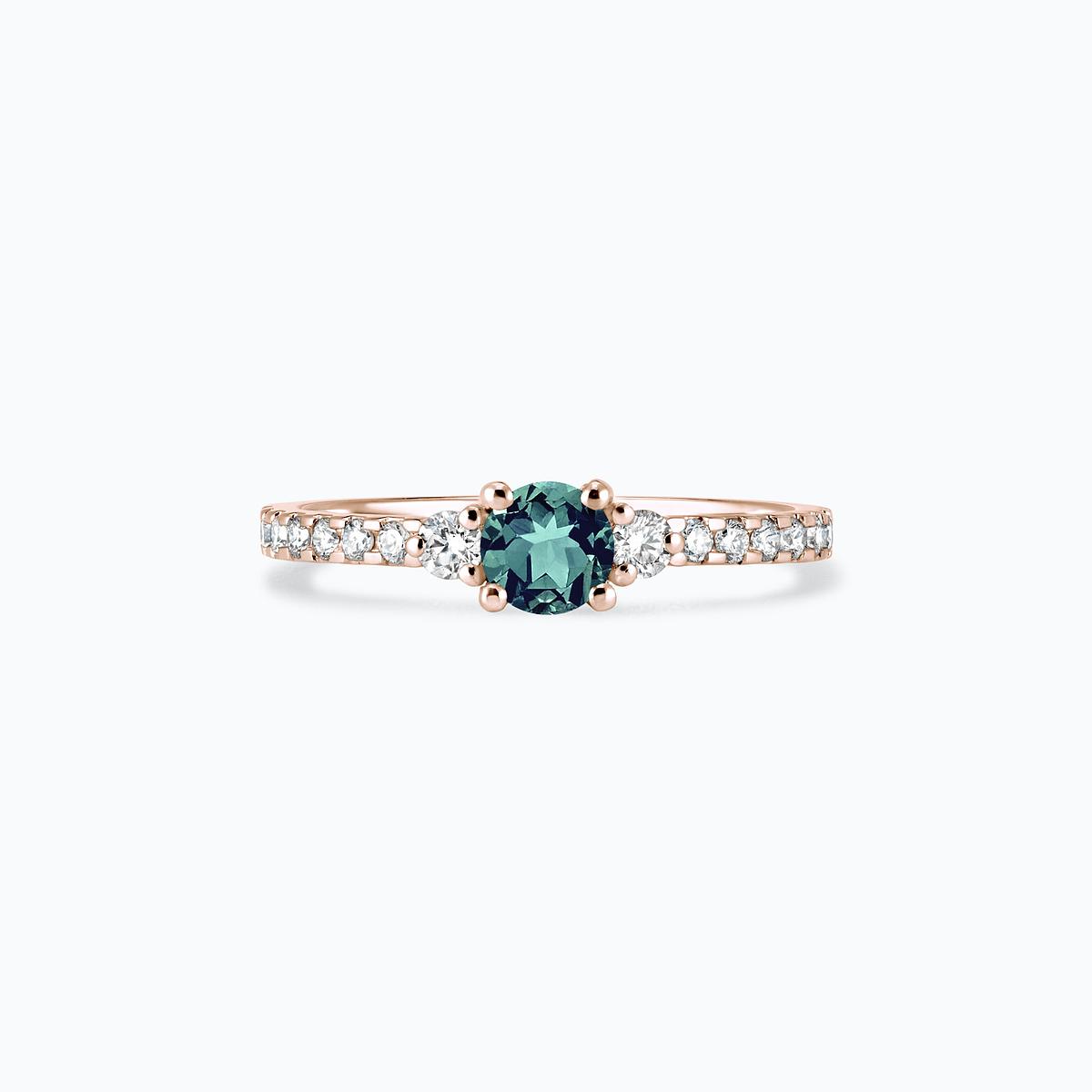 Solitaire Pavé Lolly Saphir Teal 4.5 mm