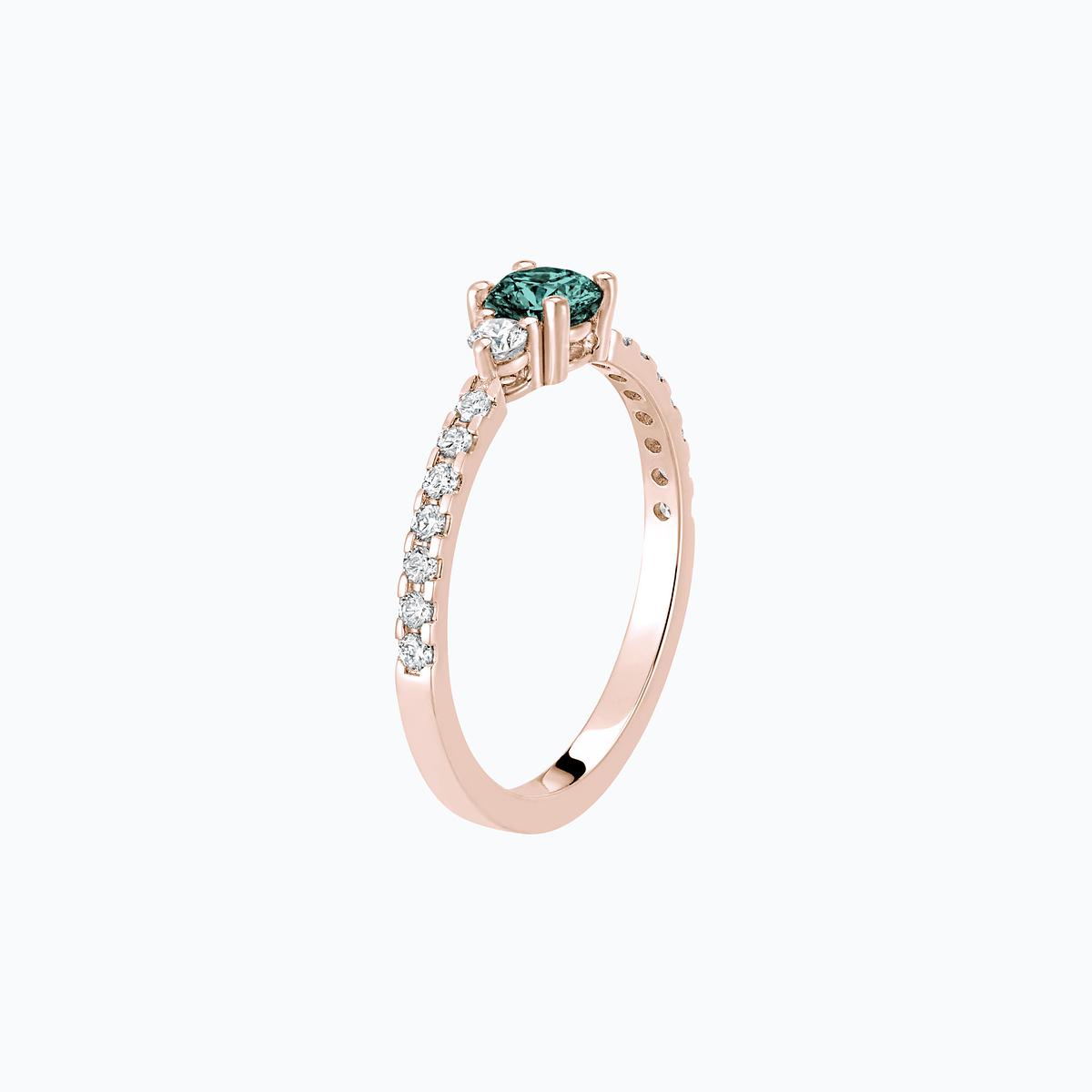 Solitaire Pavé Lolly Saphir Teal 4.5 mm