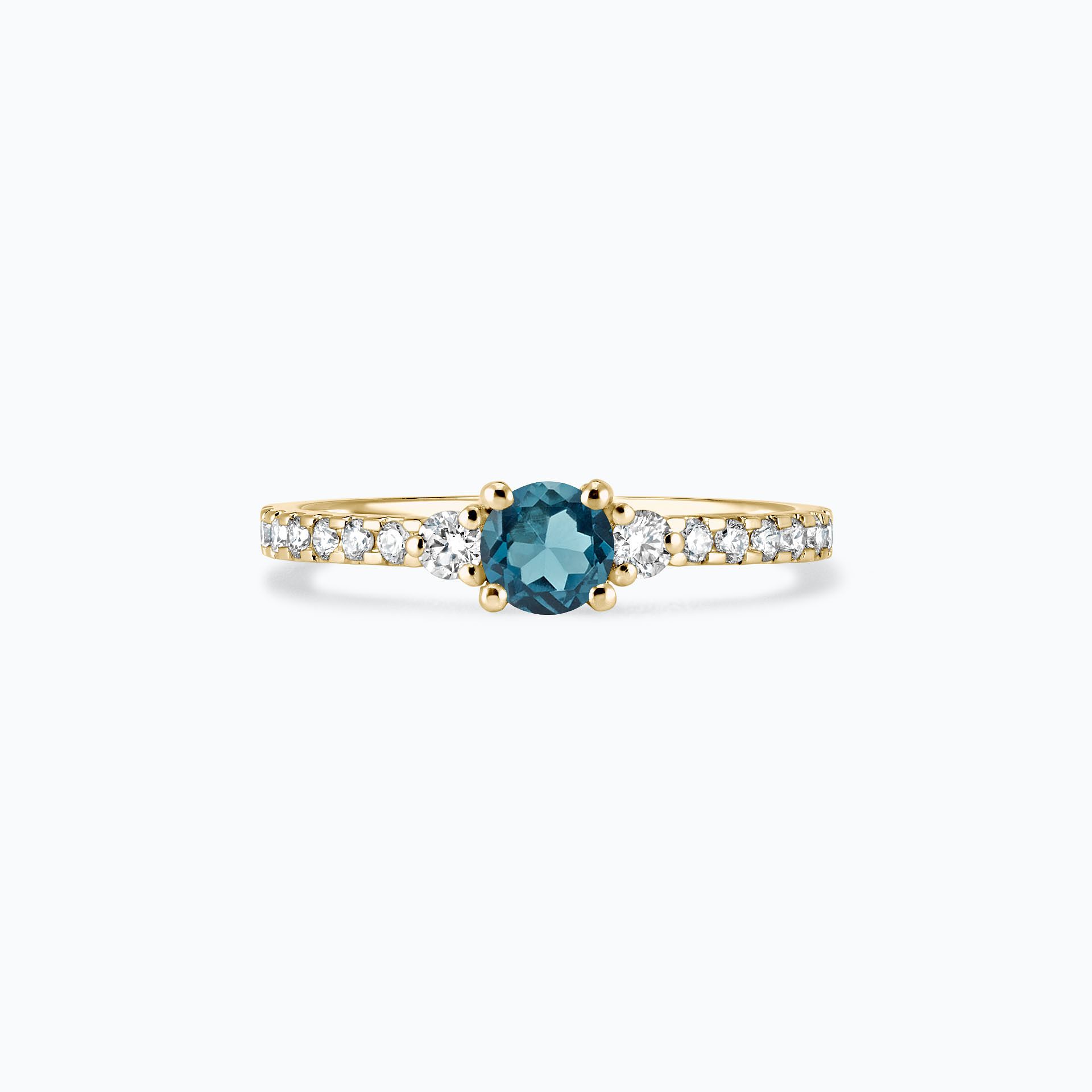 Solitaire Pavé Lolly Topaze Blue London 4.5 mm