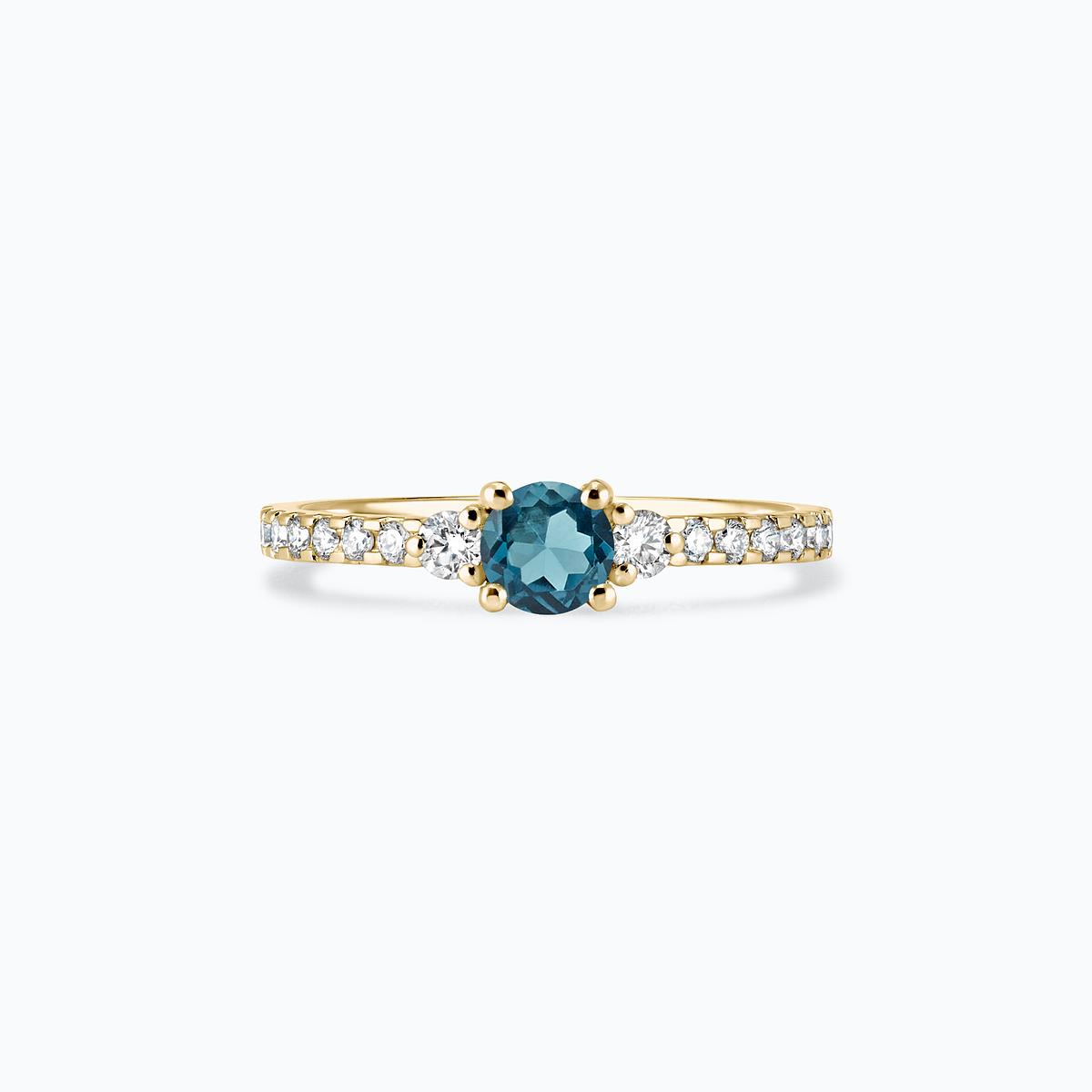 Solitaire Pavé Lolly Topaze Blue London 4.5 mm