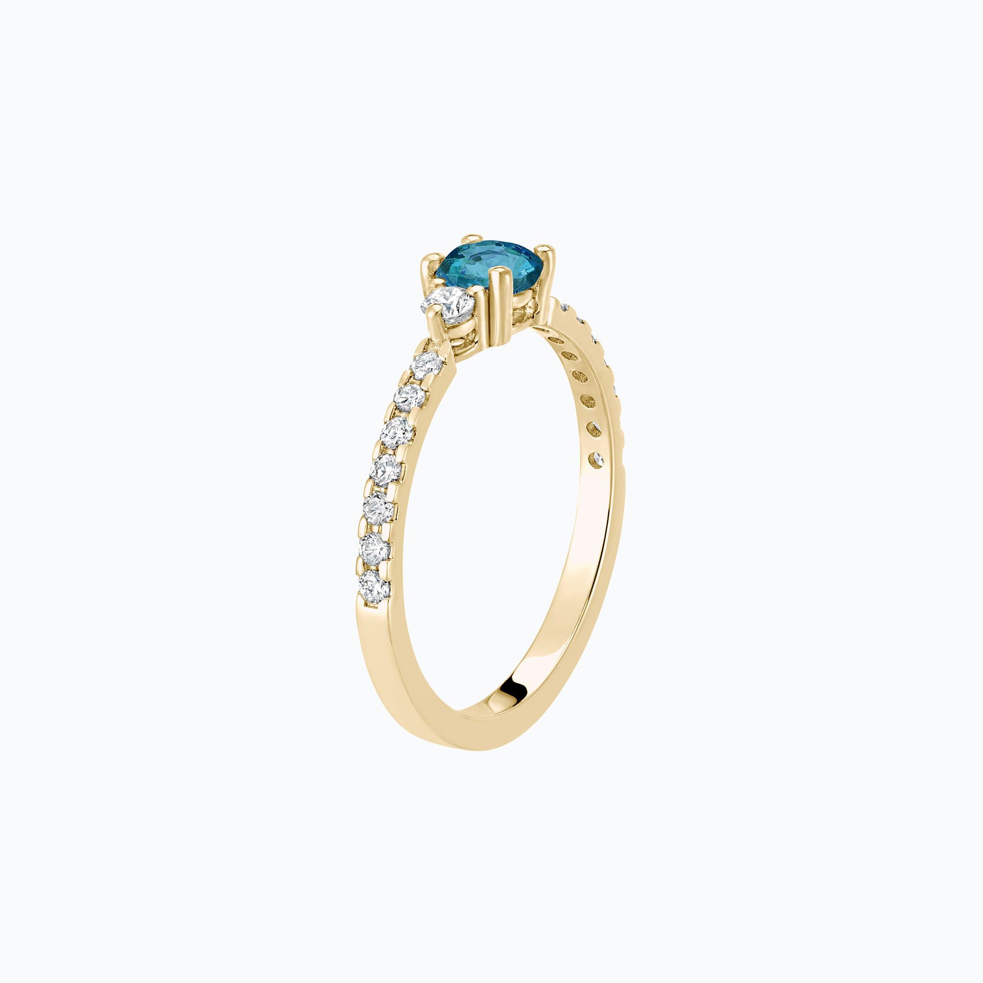Solitaire Pavé Lolly Topaze Blue London 4.5 mm