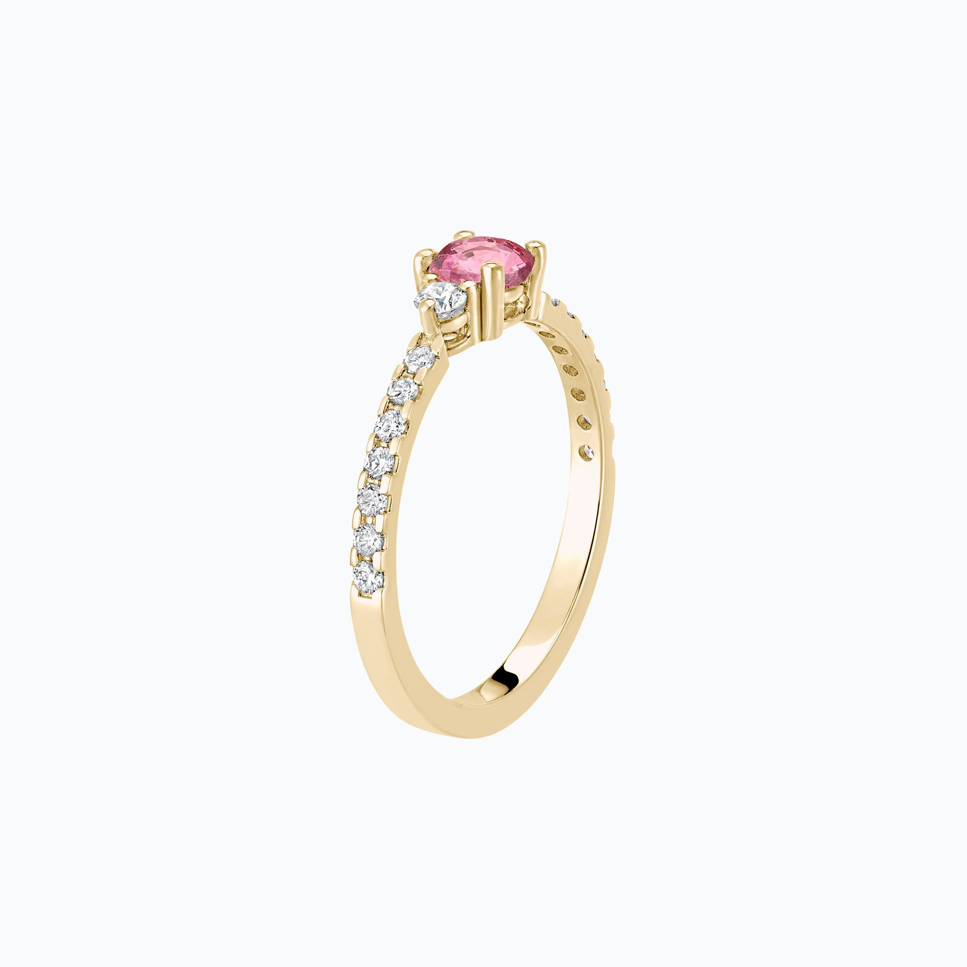 Solitaire Pavé Lolly Tourmaline 4.5 mm