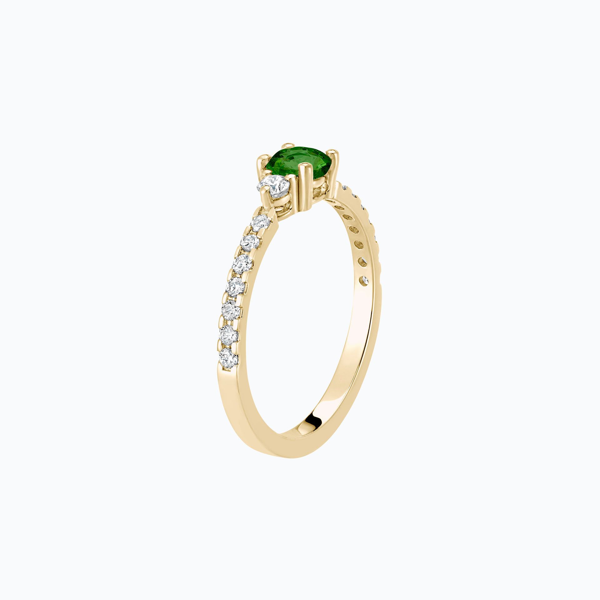Solitaire Pavé Lolly Tsavorite 4.5 mm