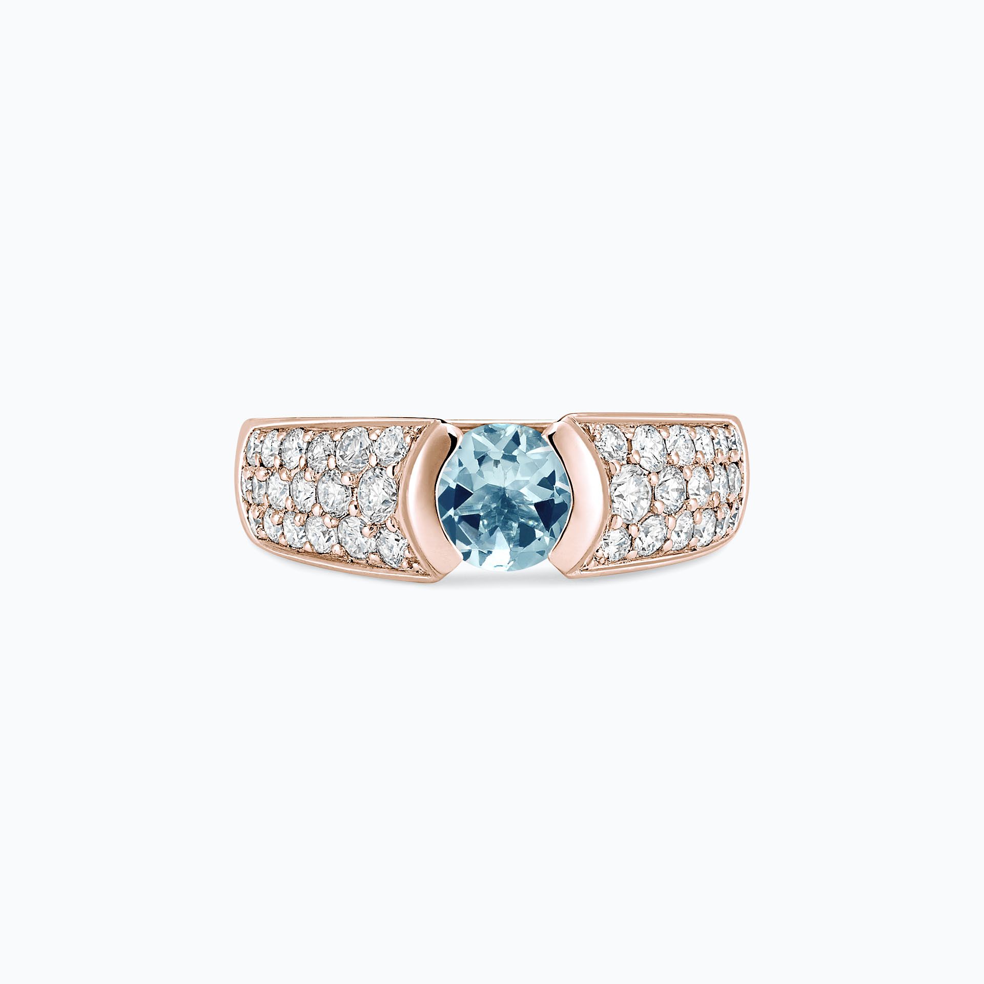 Solitaire Pavé Lovelace Aigue-Marine