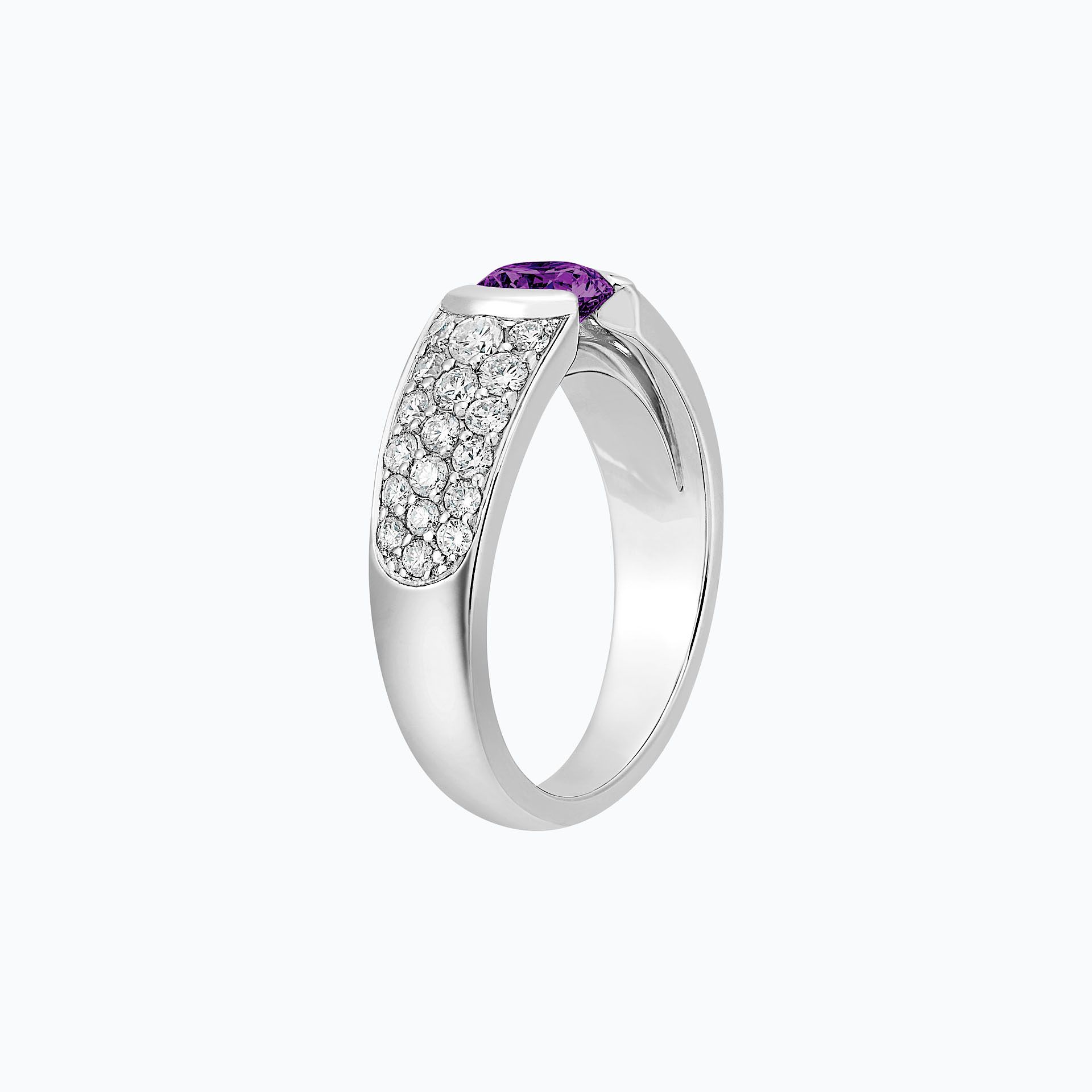 Solitaire Pavé Lovelace Améthyste