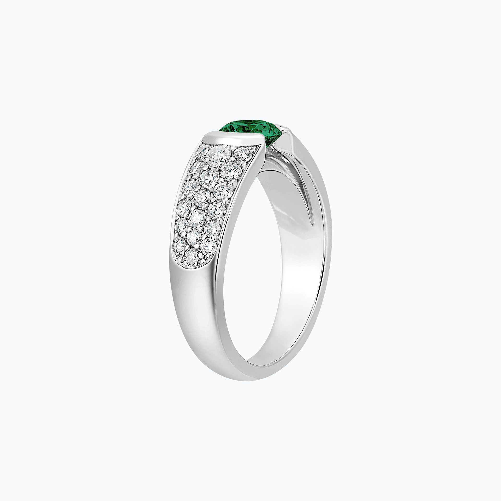 Solitaire Pavé Lovelace Émeraude