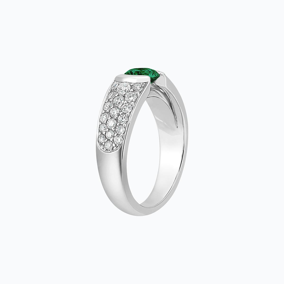 Solitaire Pavé Lovelace Émeraude