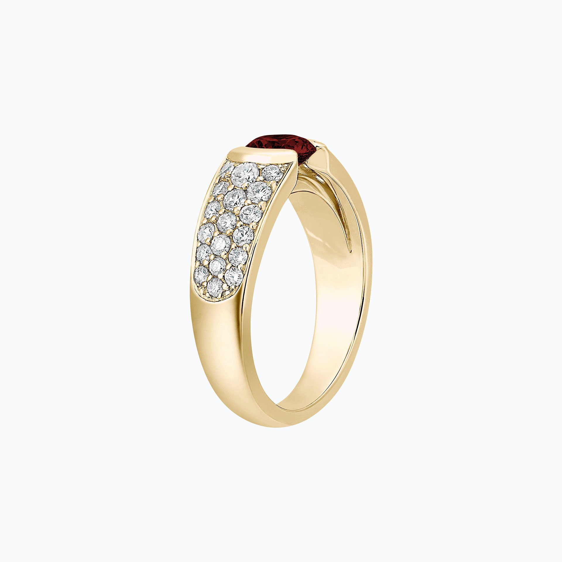 Solitaire Pavé Lovelace Grenat