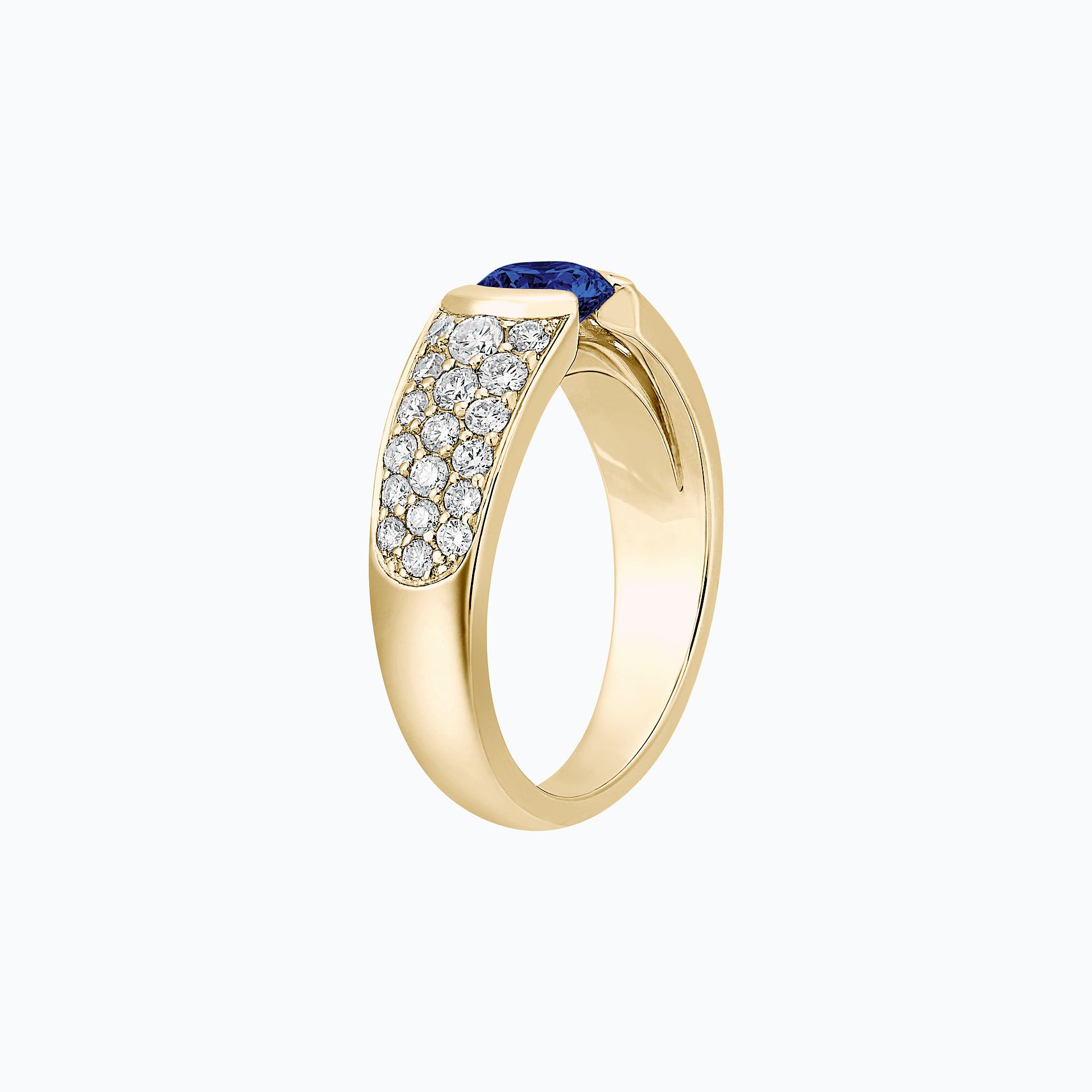 Solitaire Pavé Lovelace Saphir