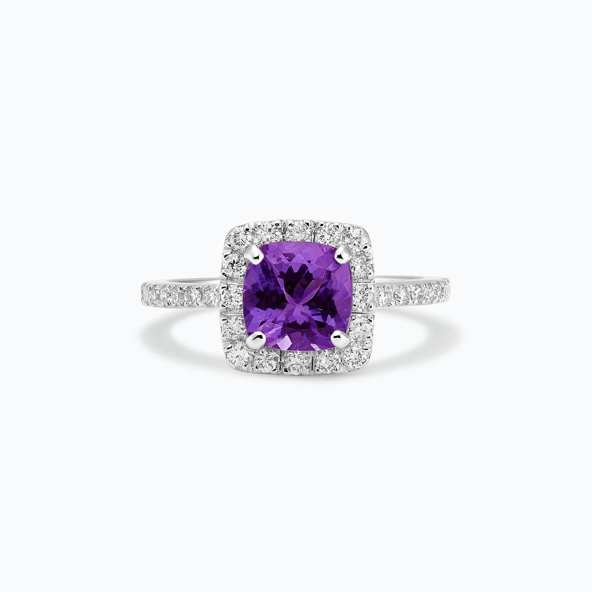 Solitaire Pavé Lys Améthyste