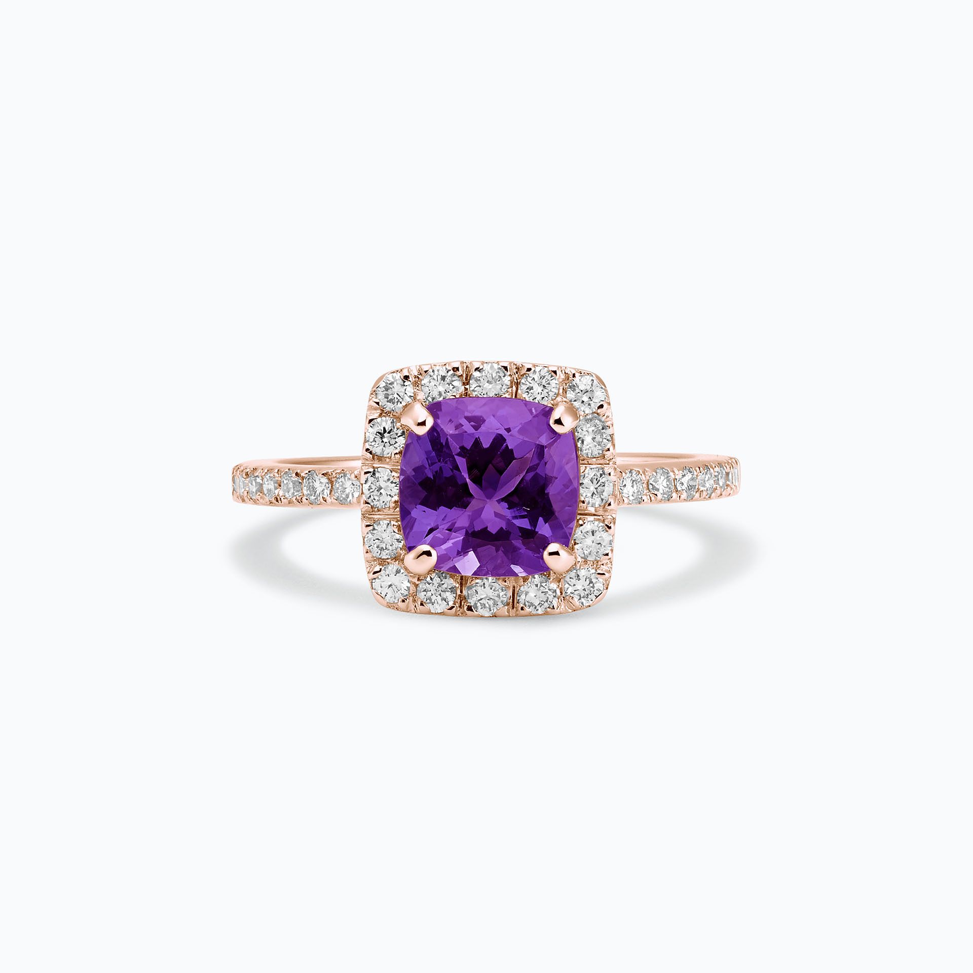 Solitaire Pavé Lys Améthyste