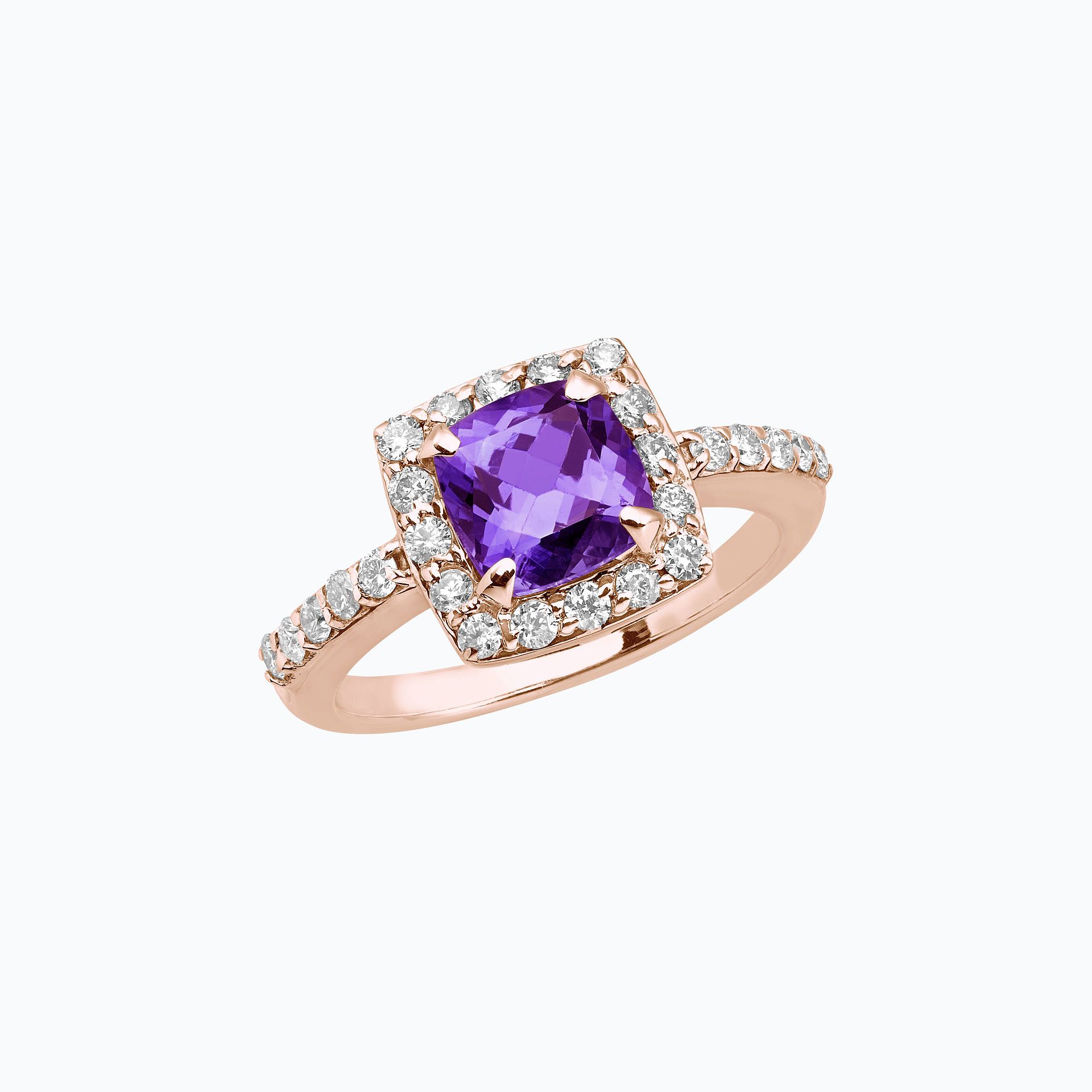 Solitaire Pavé Lys Améthyste
