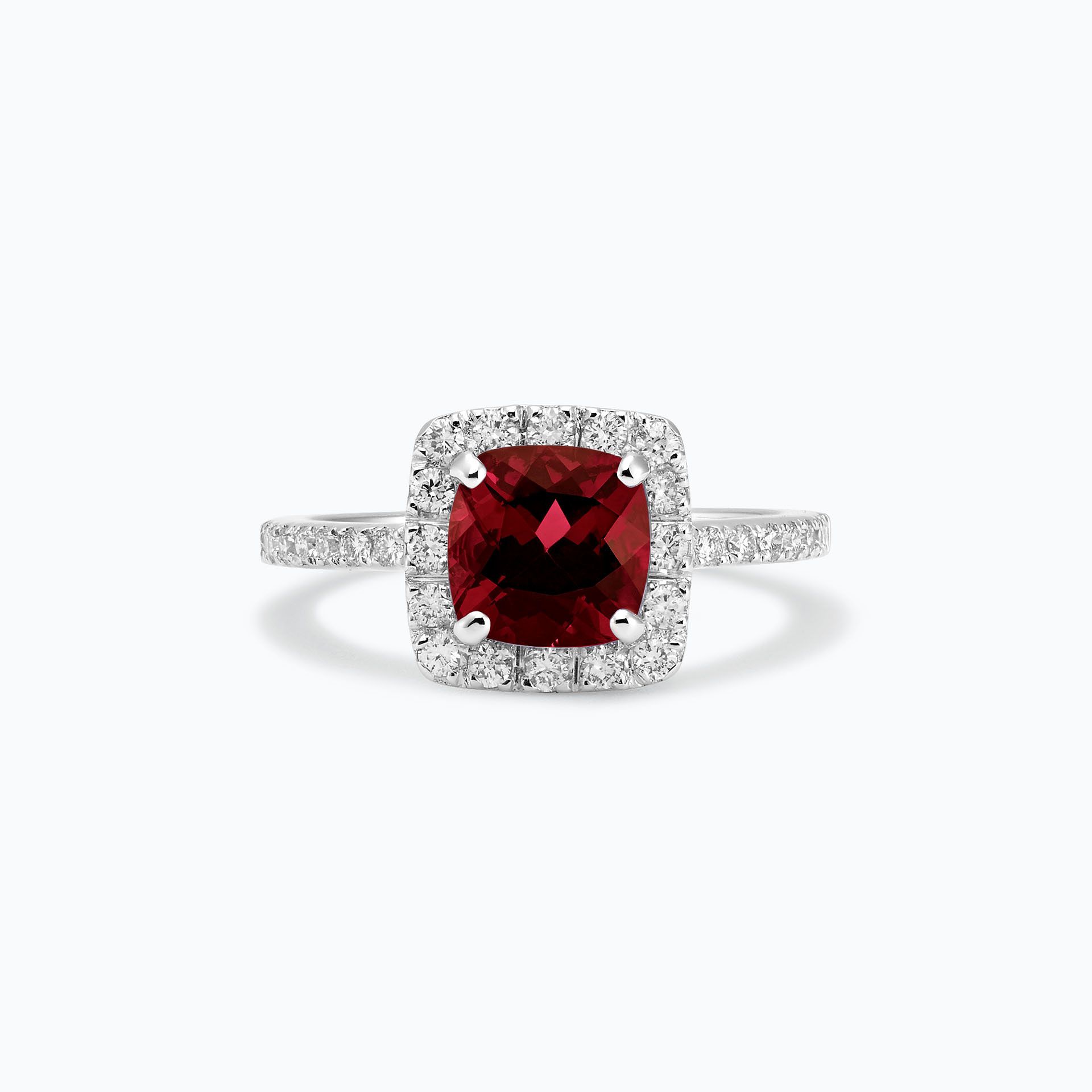Solitaire Pavé Lys Grenat