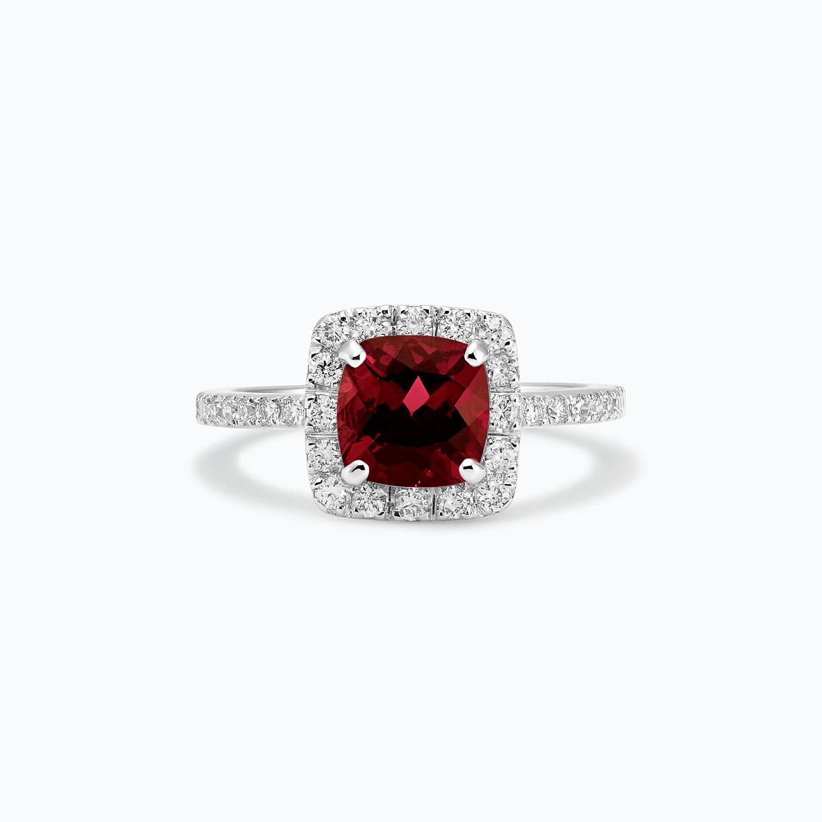 Solitaire Pavé Lys Grenat