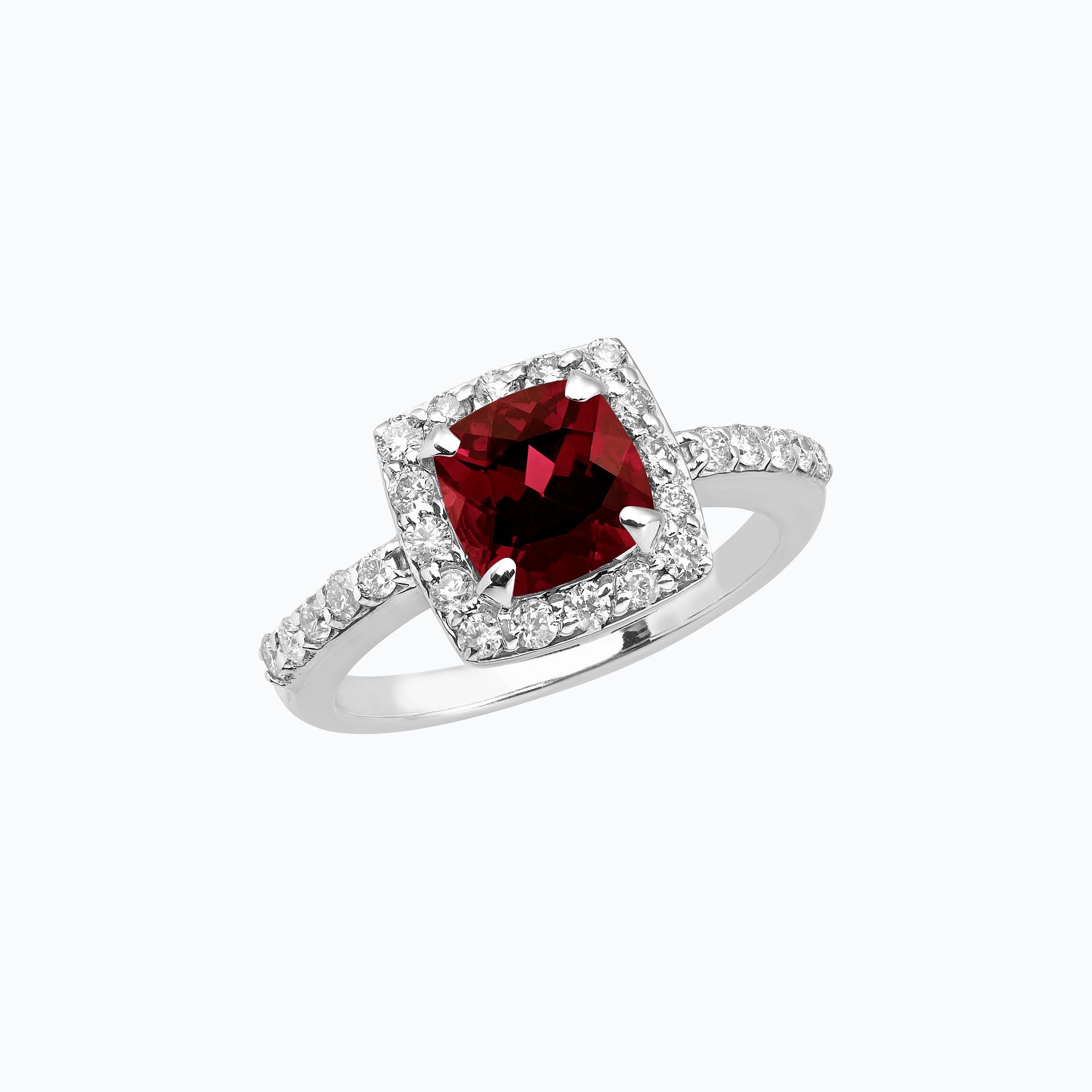 Solitaire Pavé Lys Grenat
