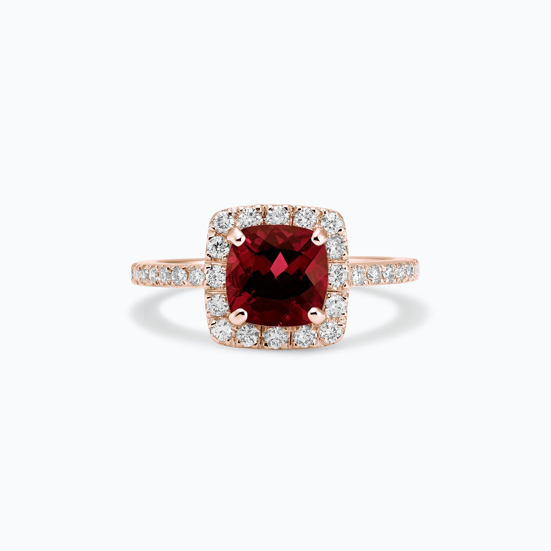 Solitaire Pavé Lys Grenat