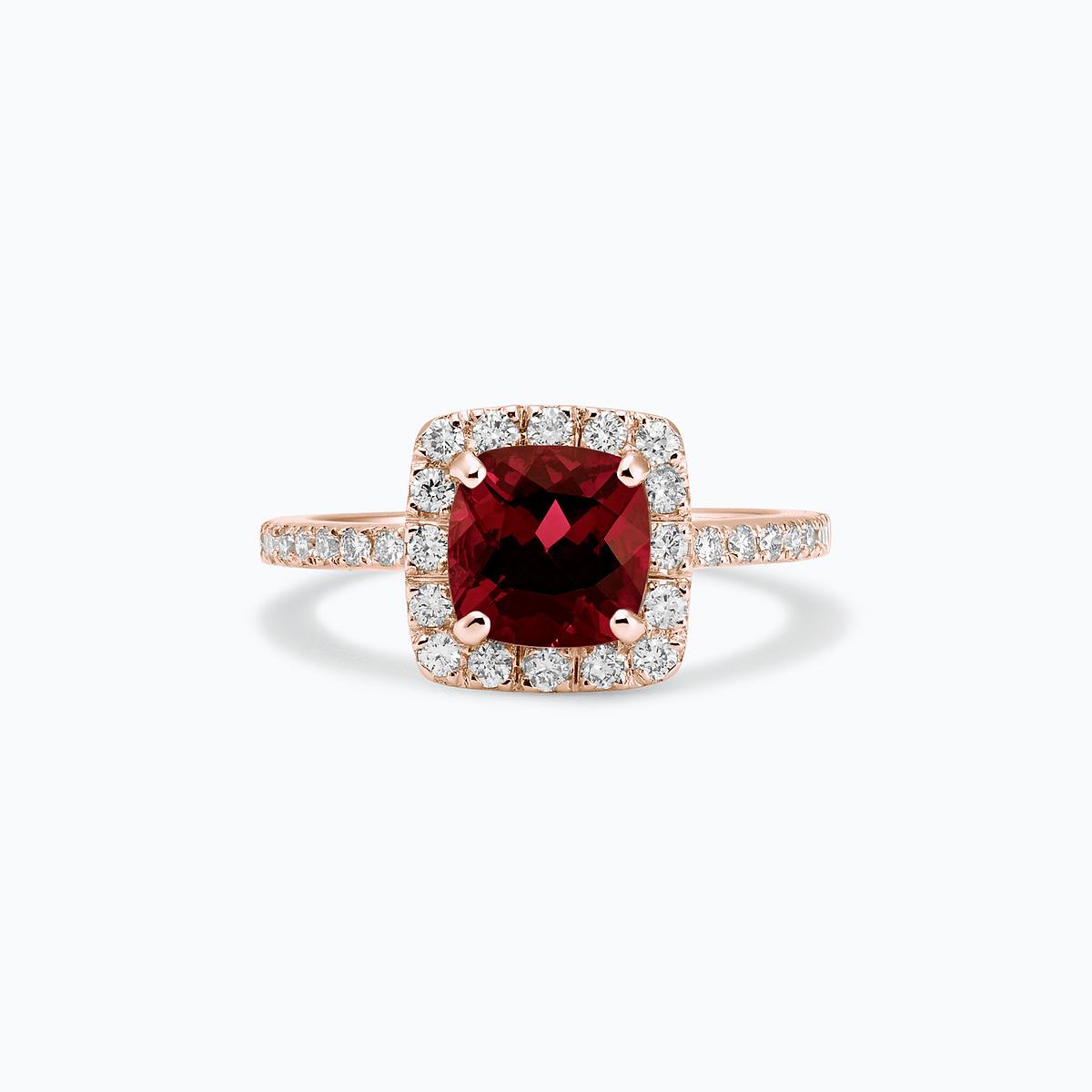 Solitaire Pavé Lys Grenat