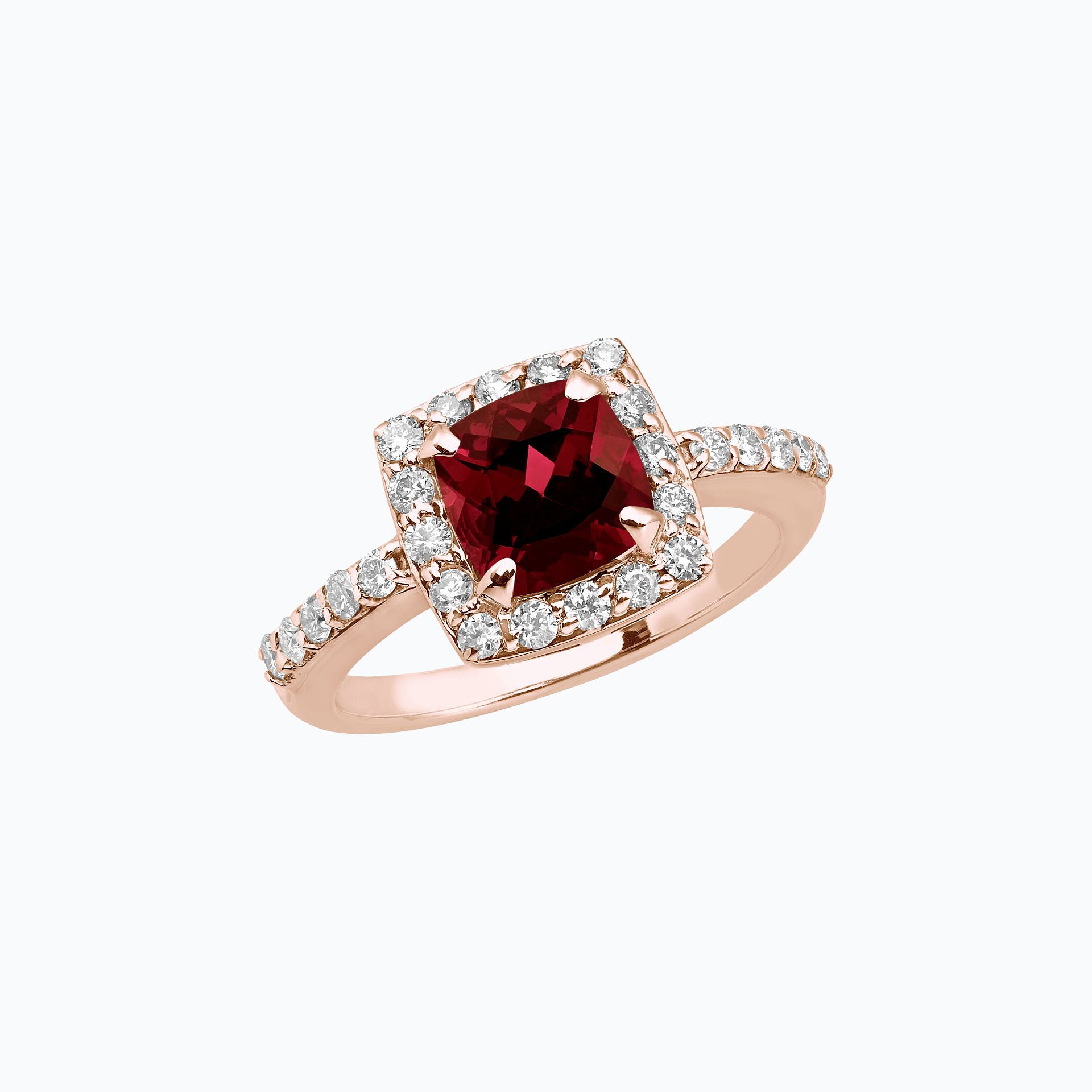 Solitaire Pavé Lys Grenat