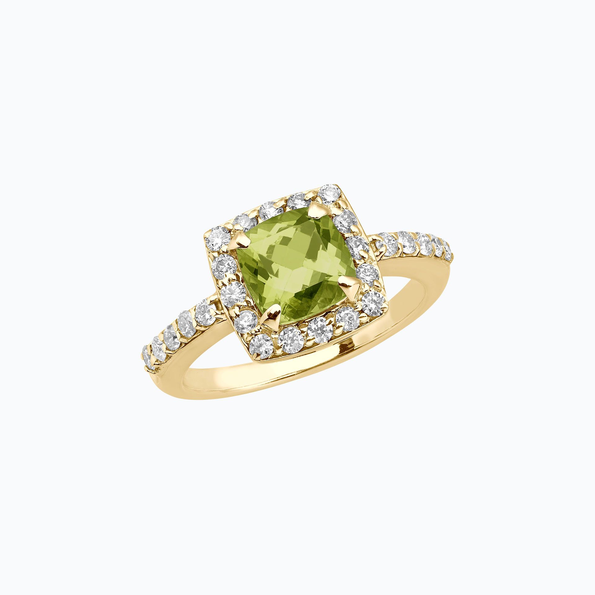 Solitaire Pavé Lys Péridot