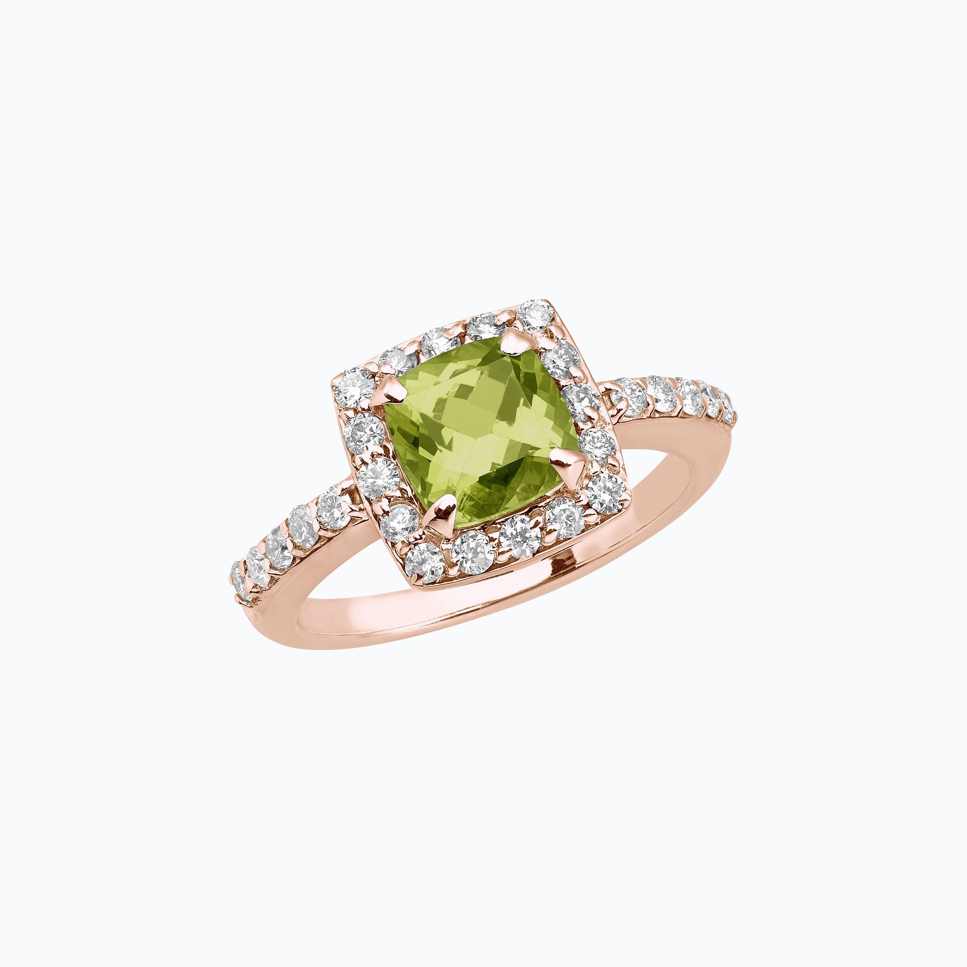 Solitaire Pavé Lys Péridot