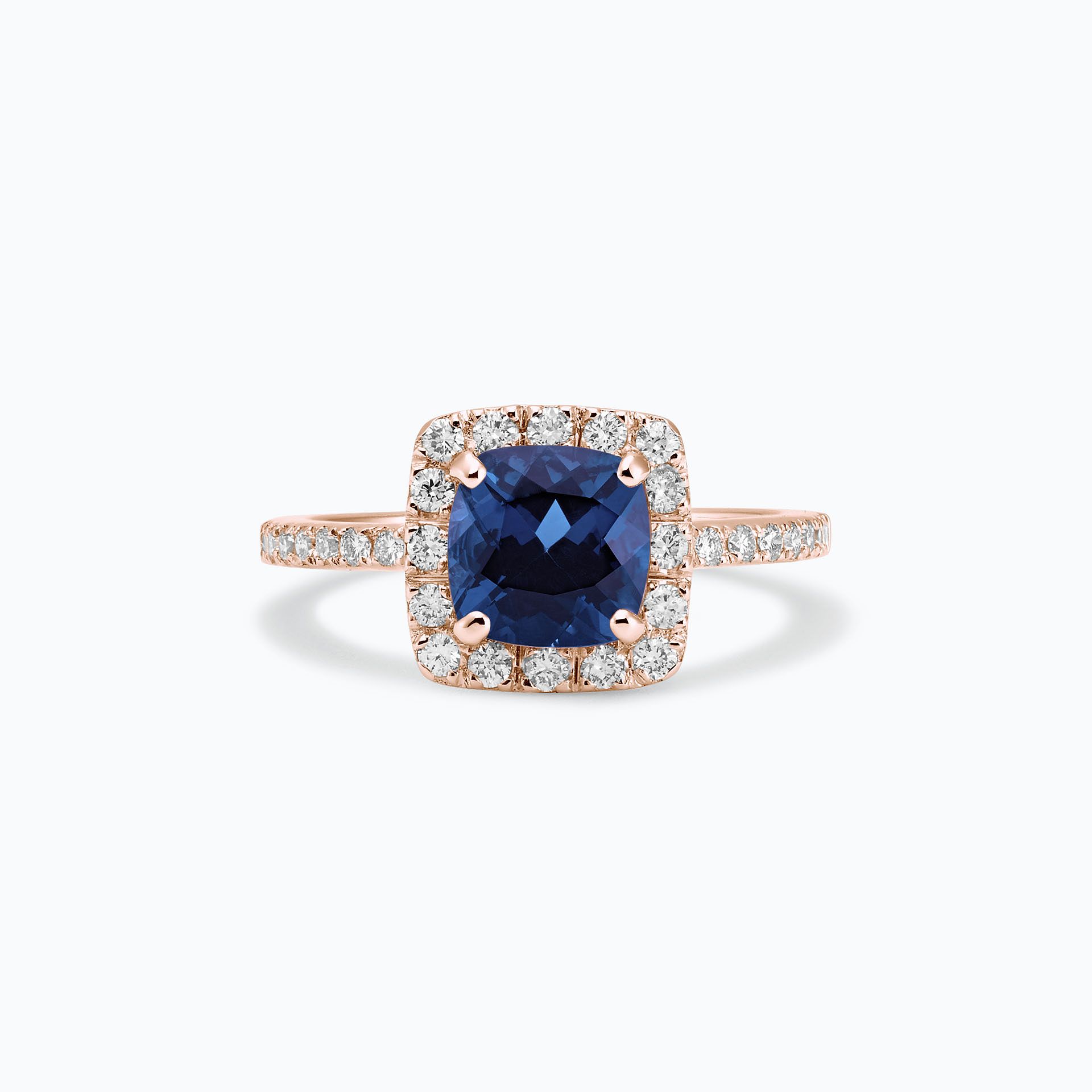 Solitaire Pavé Lys Saphir