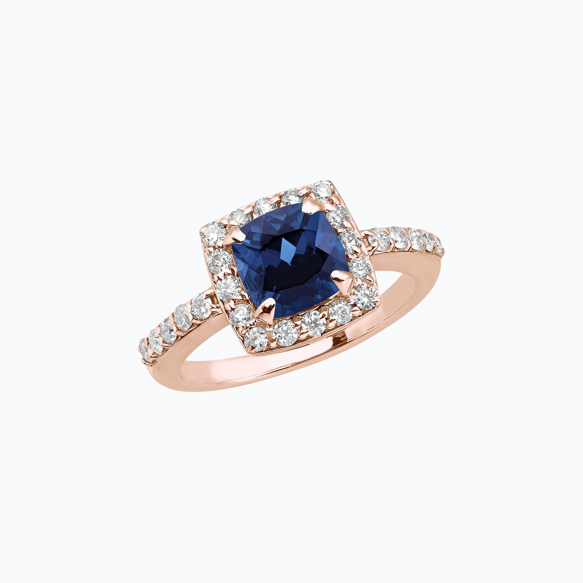 Solitaire Pavé Lys Saphir