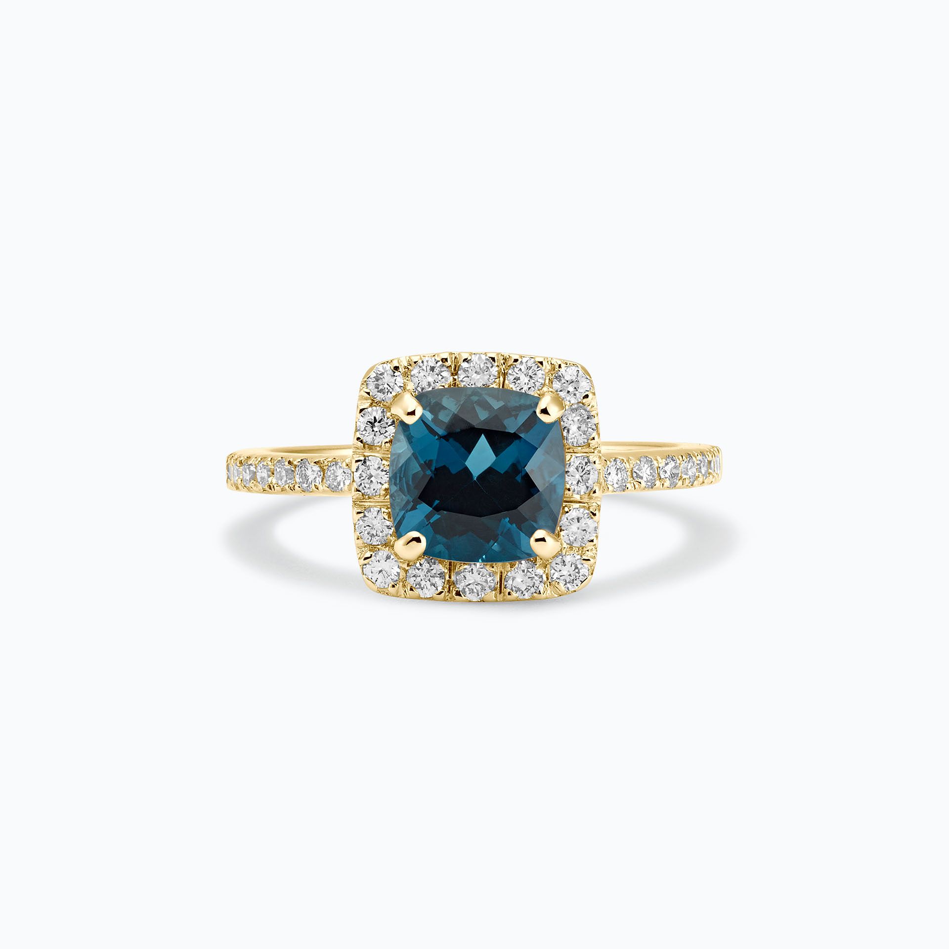 Solitaire Pavé Lys Topaze Blue London