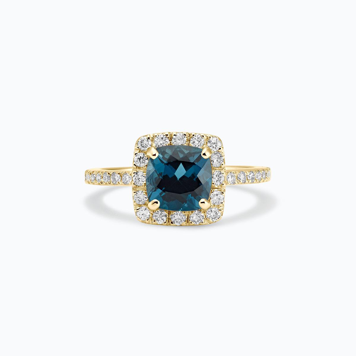 Solitaire Pavé Lys Topaze Blue London