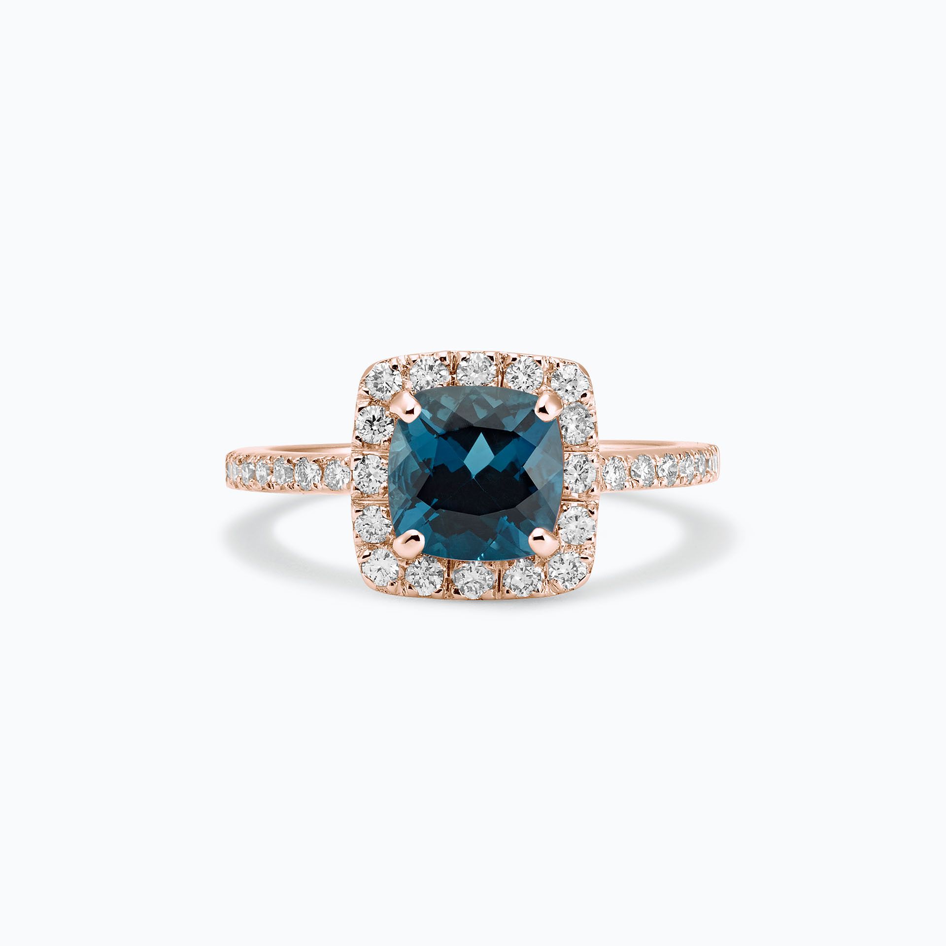 Solitaire Pavé Lys Topaze Blue London