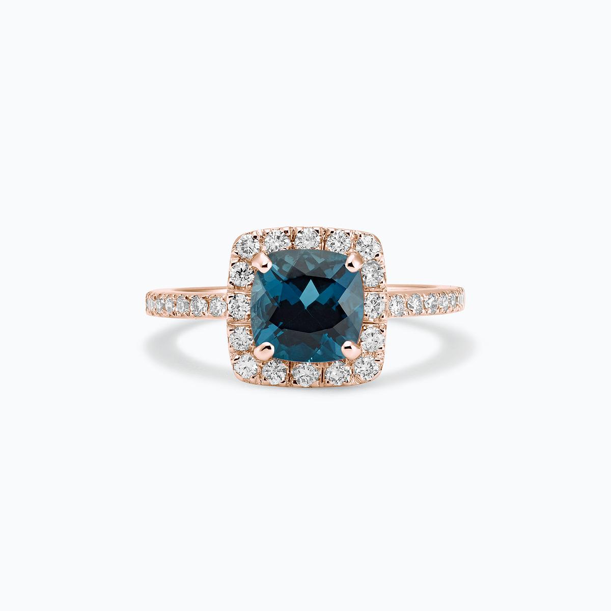 Solitaire Pavé Lys Topaze Blue London