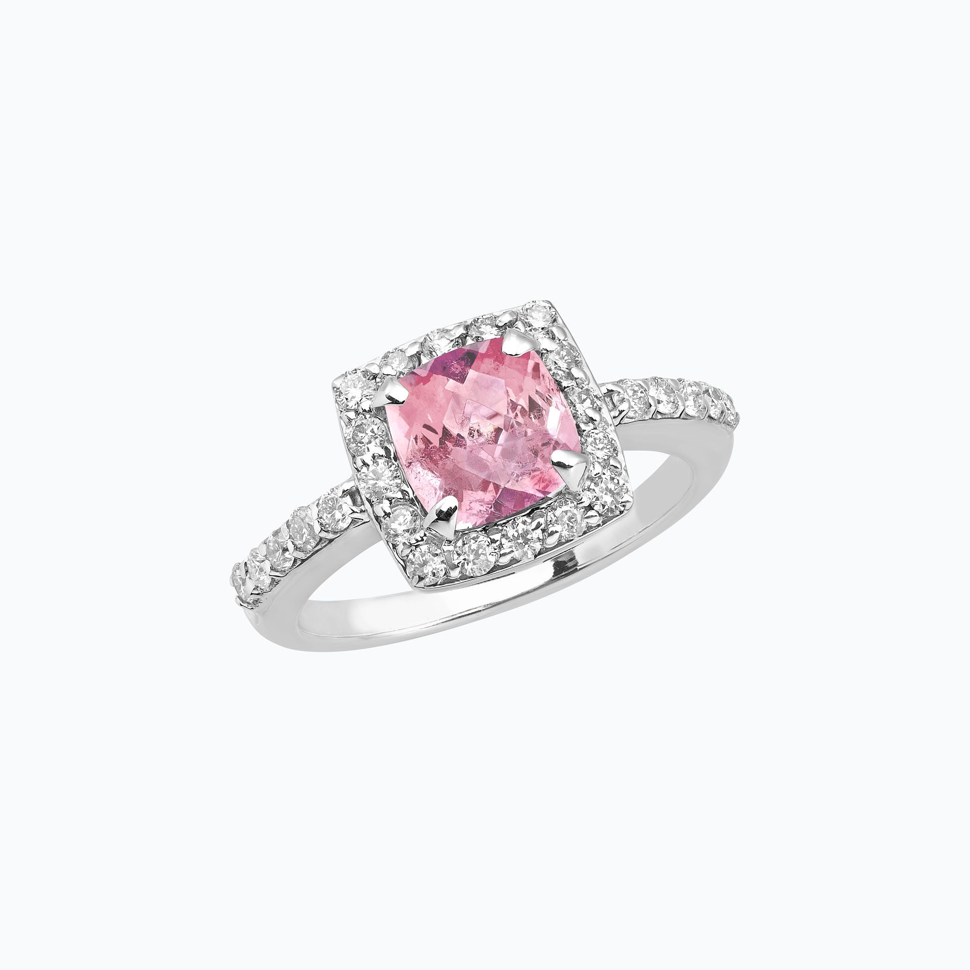 Solitaire Pavé Lys Tourmaline