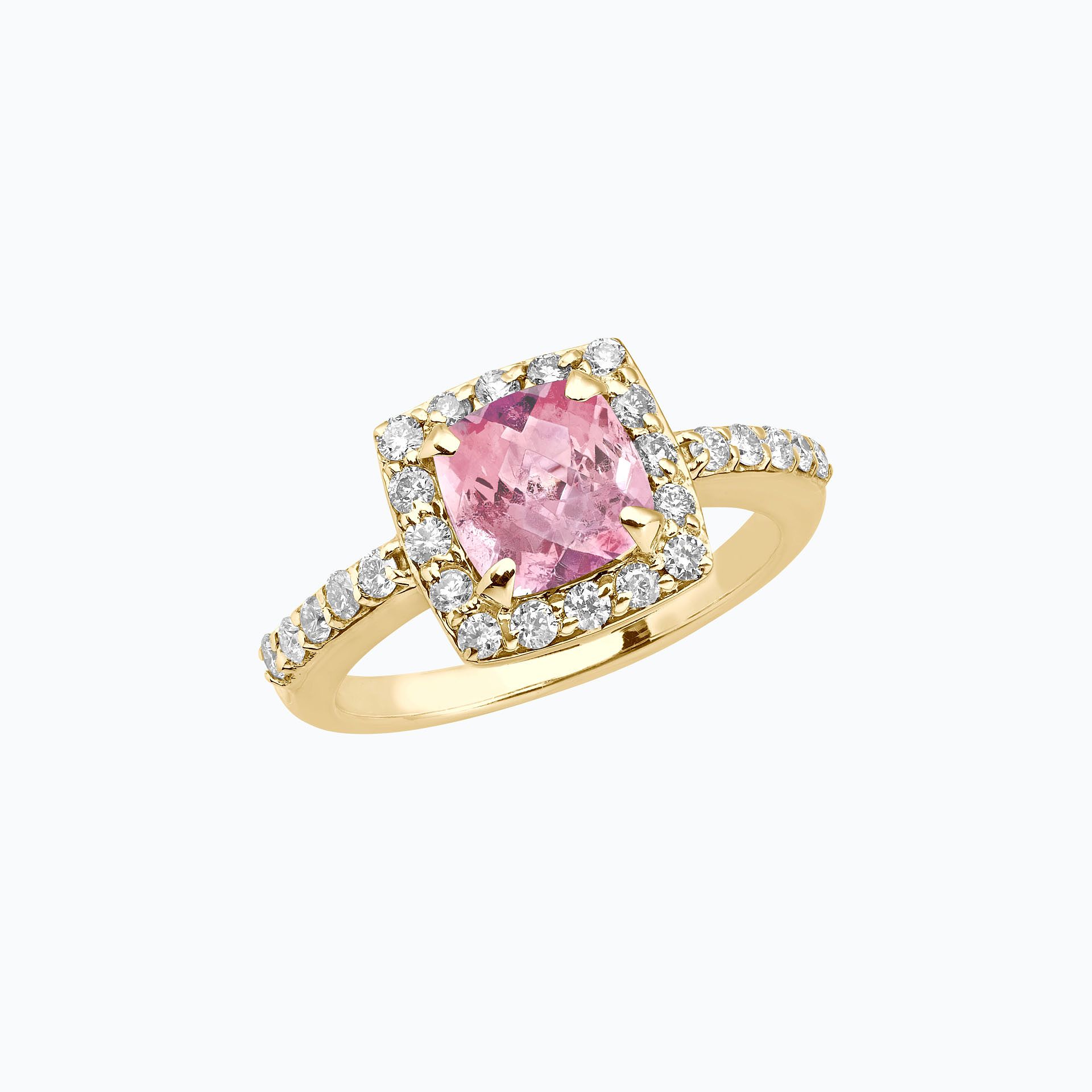 Solitaire Pavé Lys Tourmaline