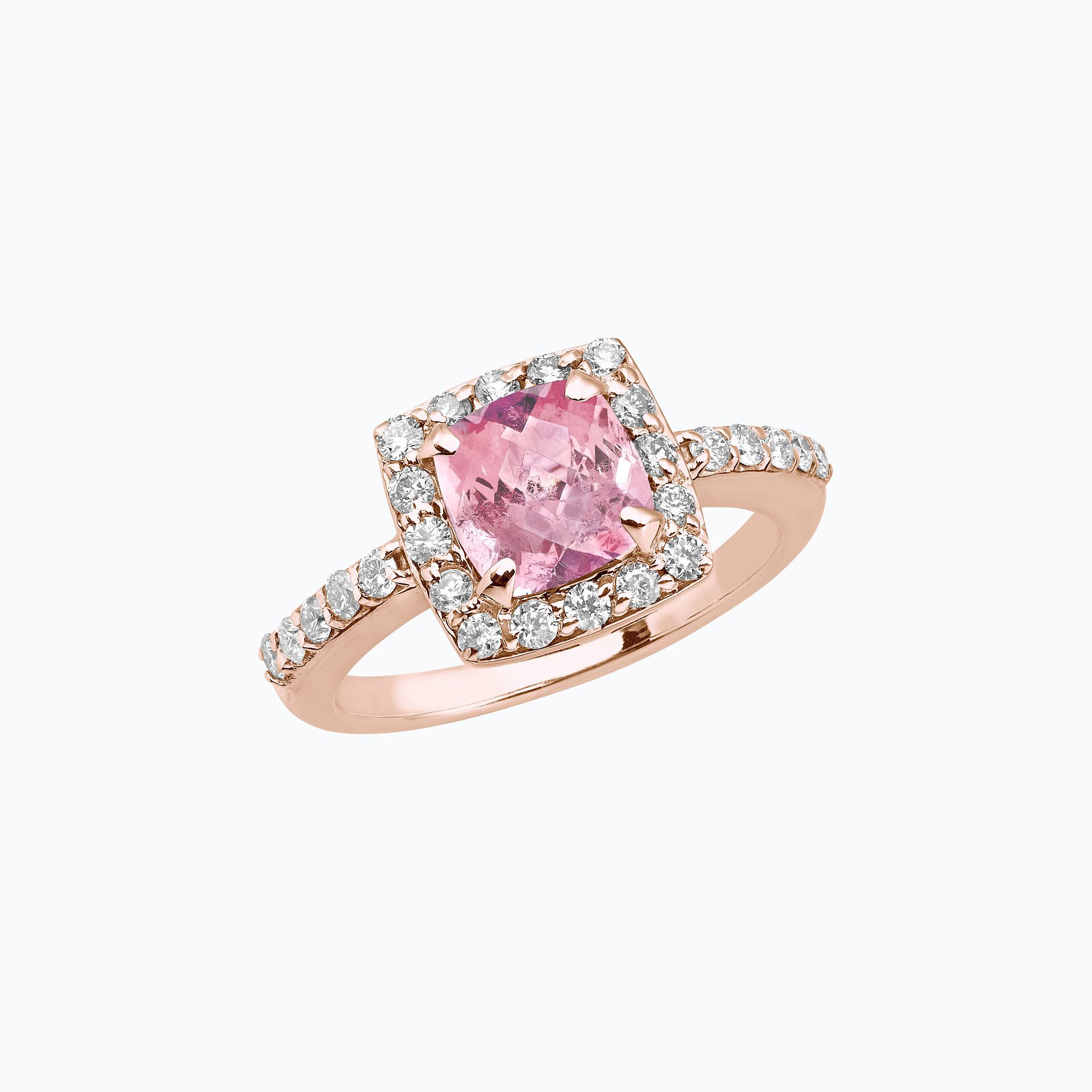 Solitaire Pavé Lys Tourmaline