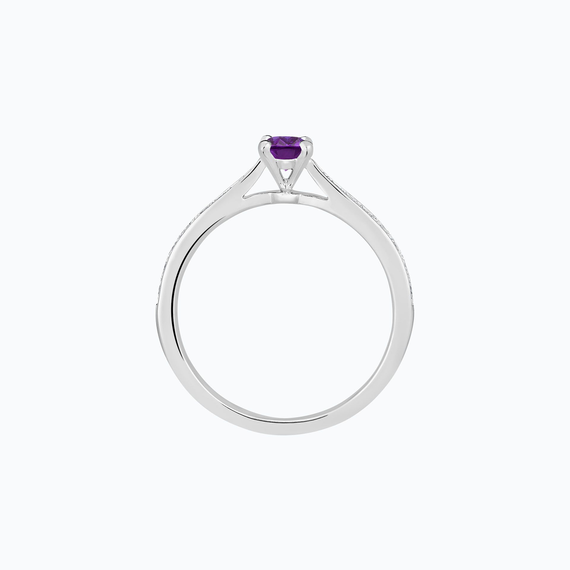 Solitaire Pavé Romance Améthyste 4.5 mm