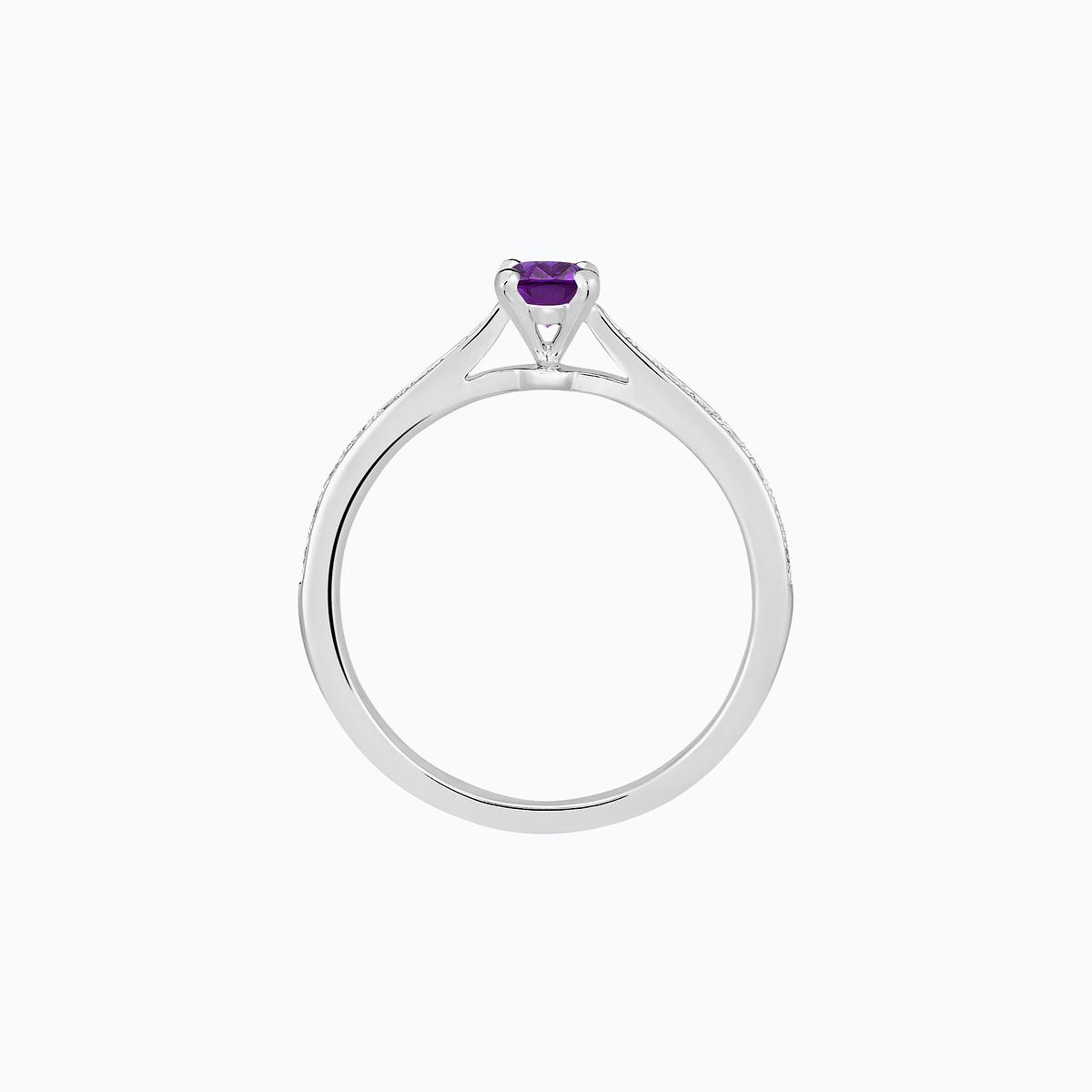 Solitaire Pavé Romance Améthyste 4.5 mm