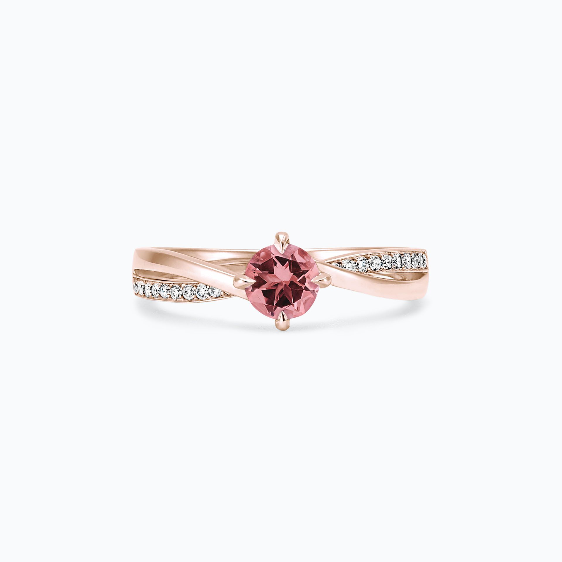 Solitaire Pavé Kelly Twist Tourmaline 4.5 mm