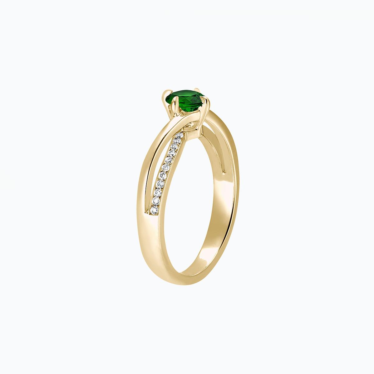 Solitaire Pavé Kelly Twist Tsavorite 4.5 mm