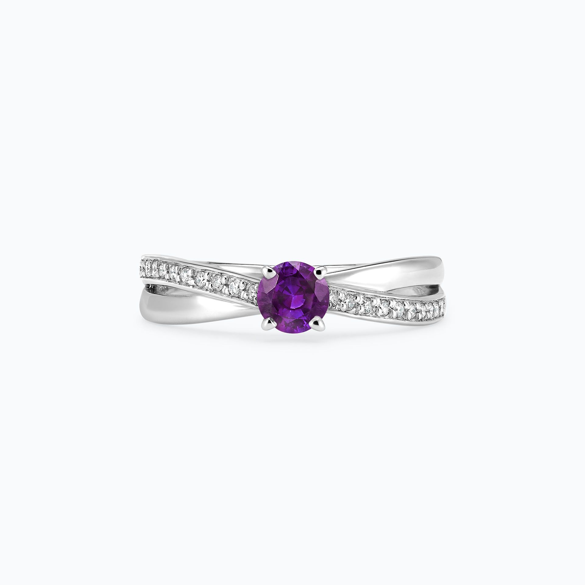 Solitaire Pavé Kokoro Améthyste 4.5 mm