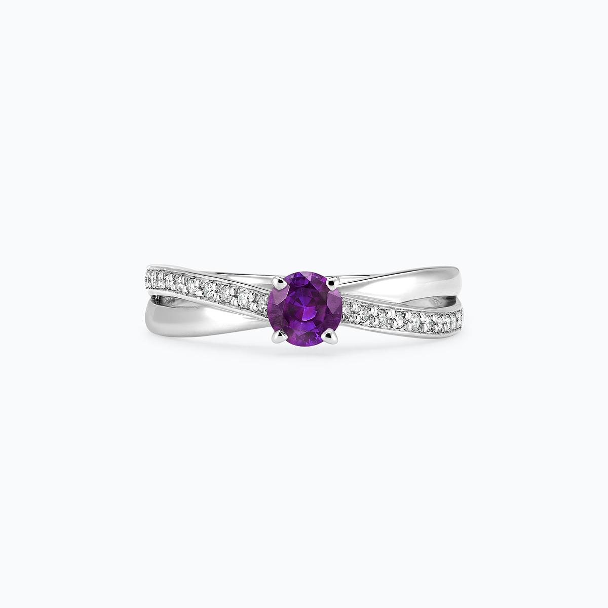 Solitaire Pavé Kokoro Améthyste 4.5 mm
