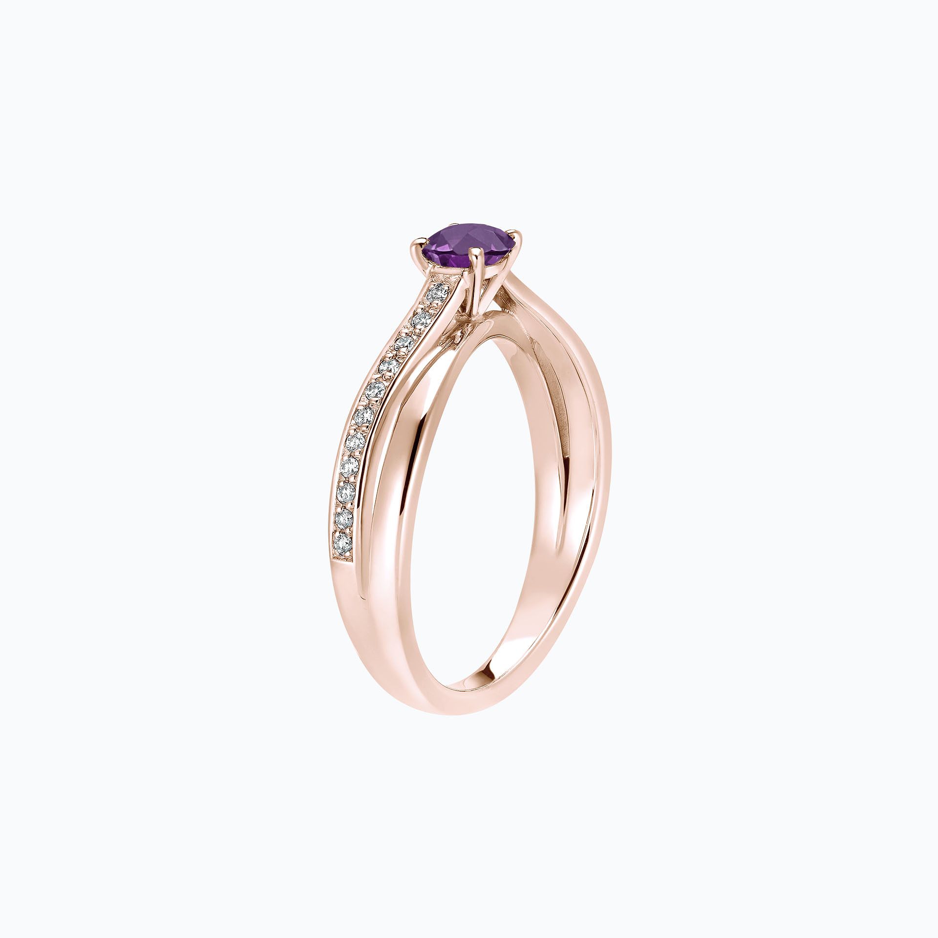 Solitaire Pavé Kokoro Améthyste 4.5 mm