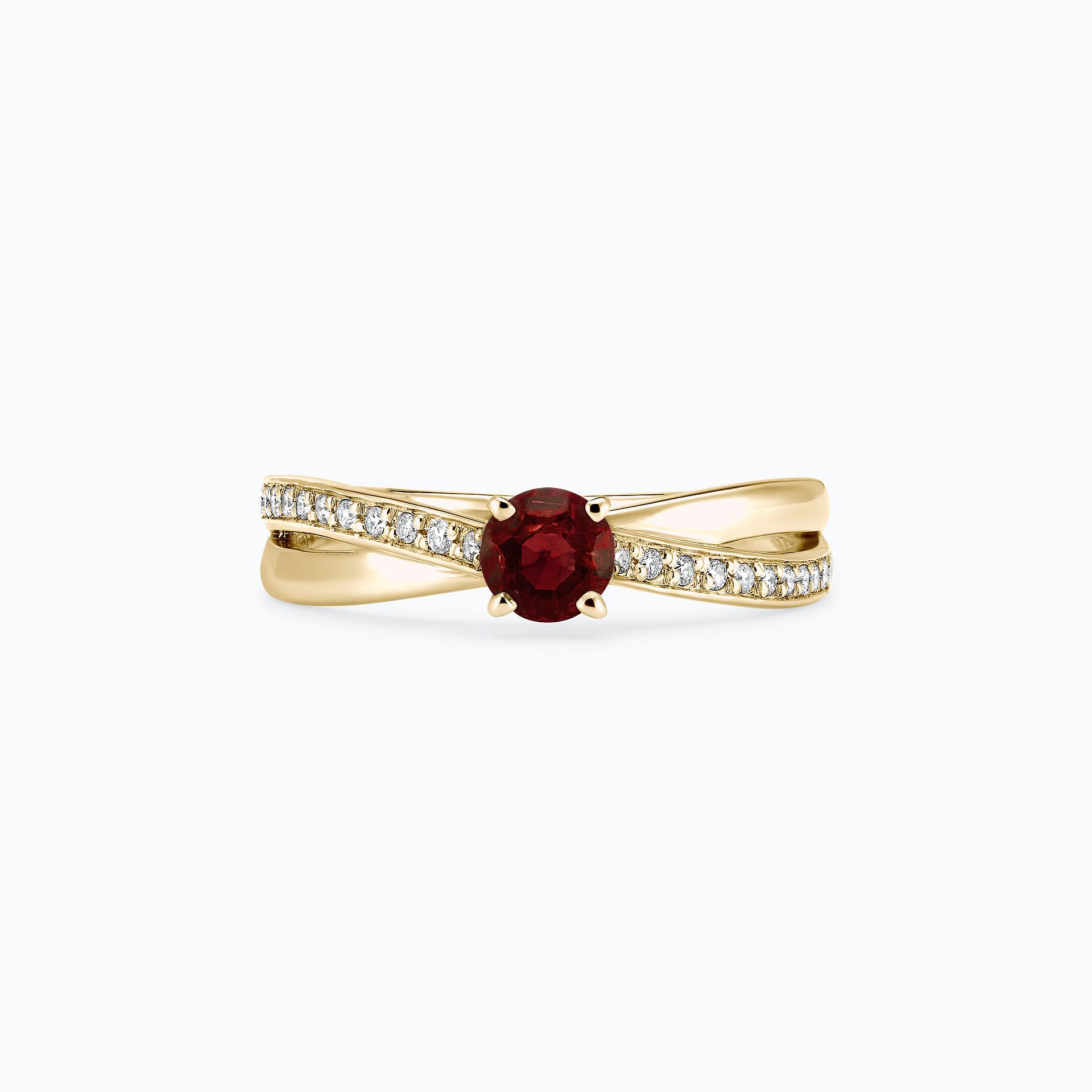 Solitaire Pavé Kokoro Grenat 4.5 mm
