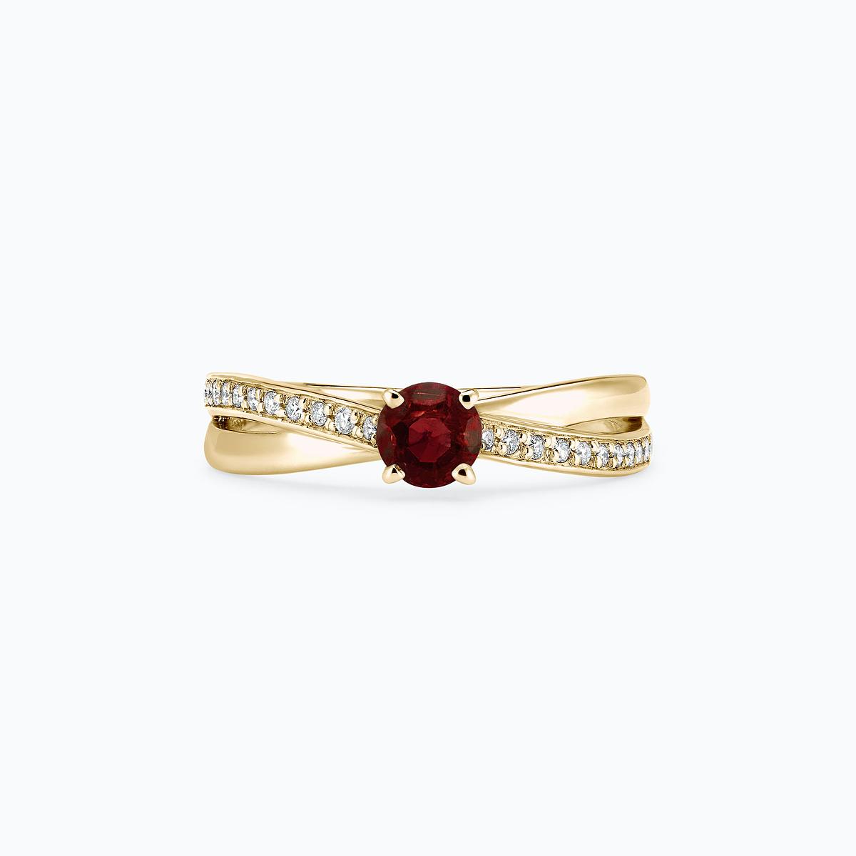 Solitaire Pavé Kokoro Grenat 4.5 mm