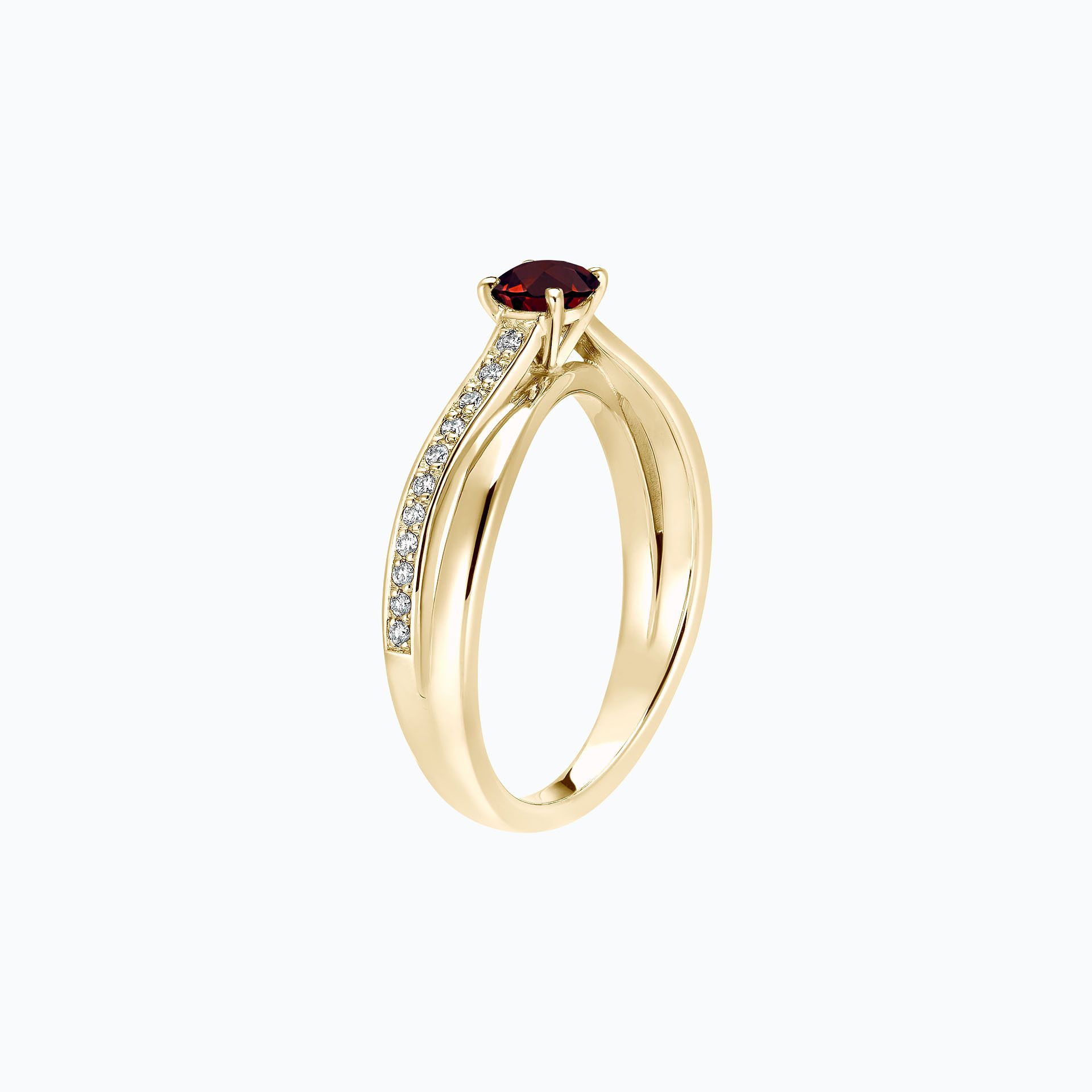 Solitaire Pavé Kokoro Grenat 4.5 mm
