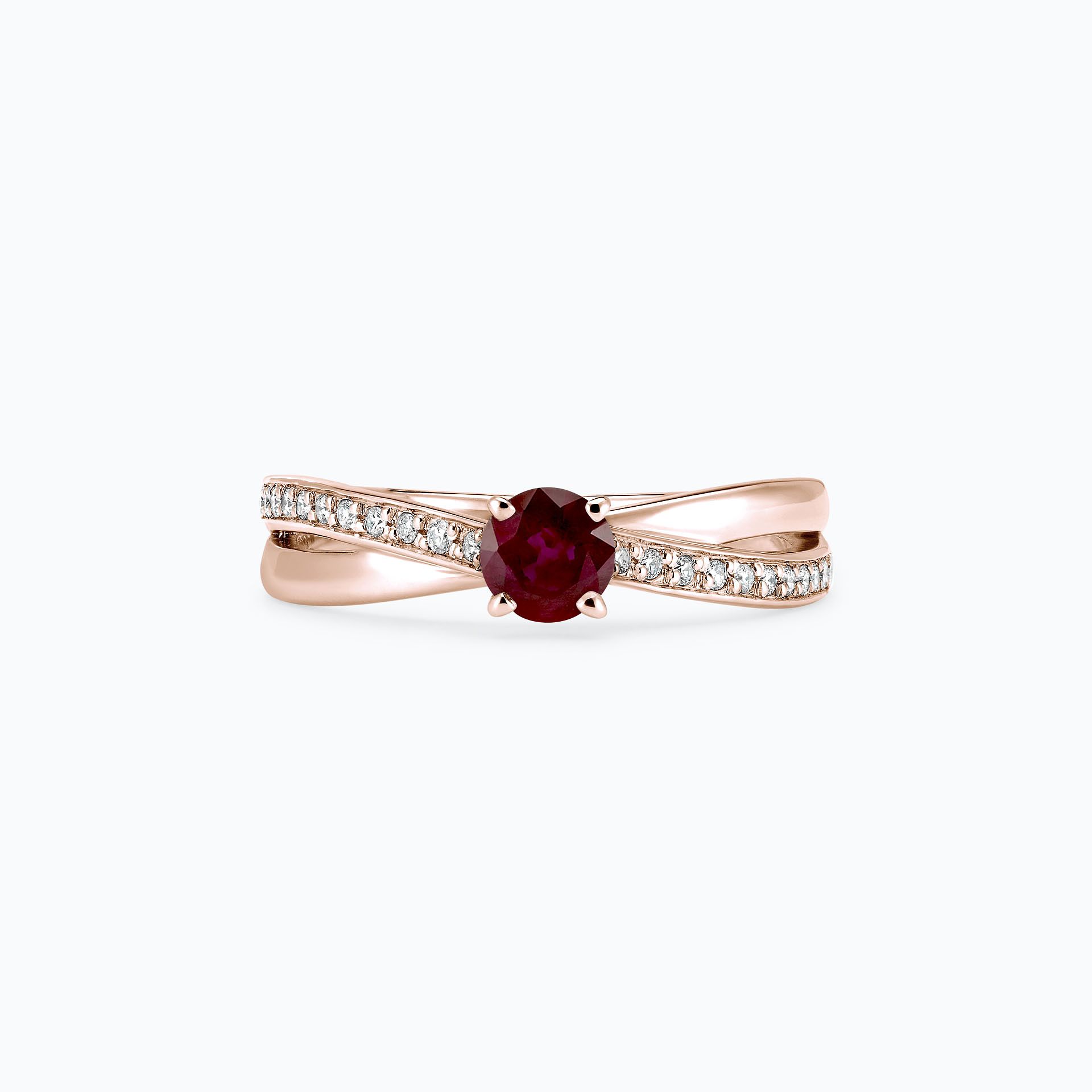 Solitaire Pavé Kokoro Rubis 4.5 mm