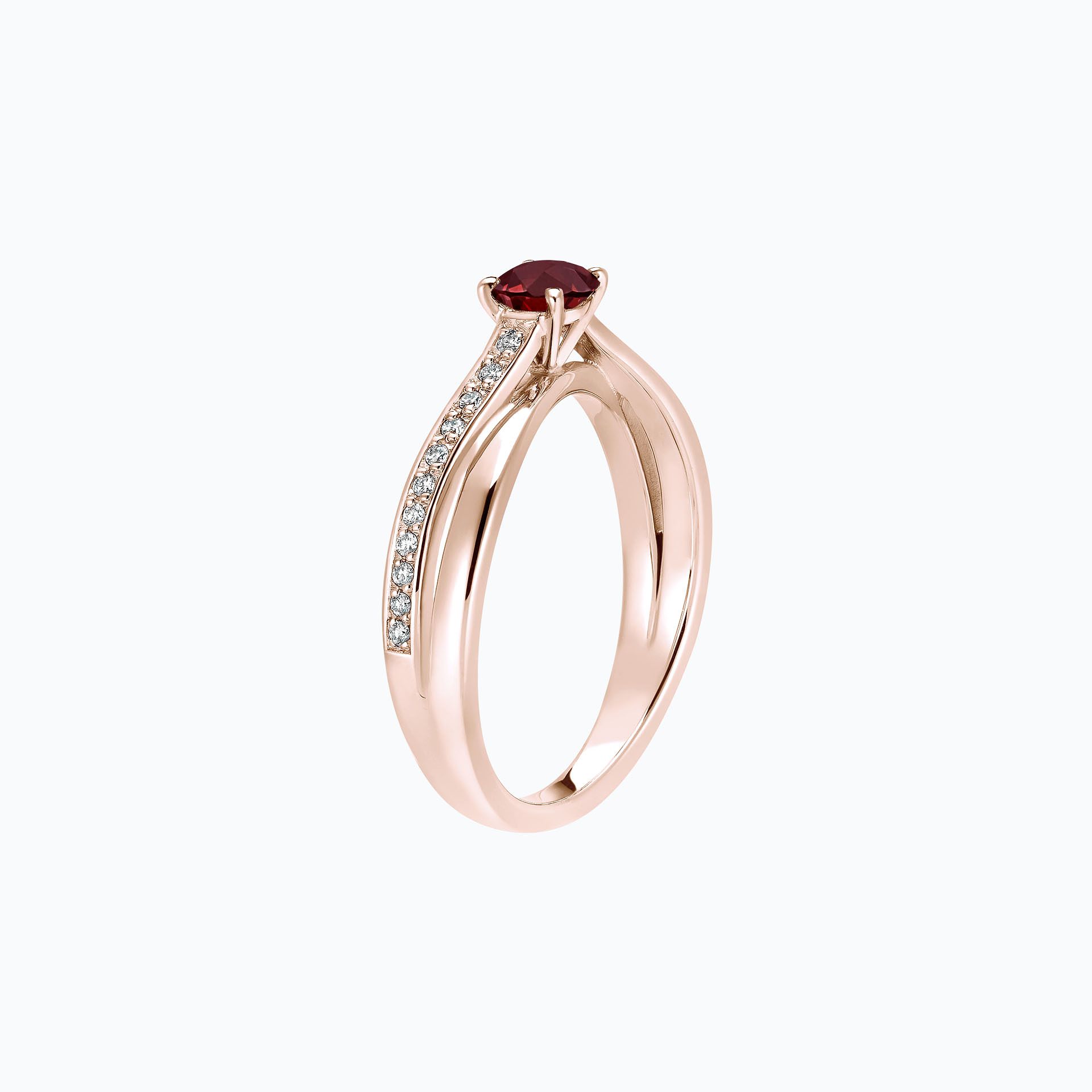 Solitaire Pavé Kokoro Rubis 4.5 mm