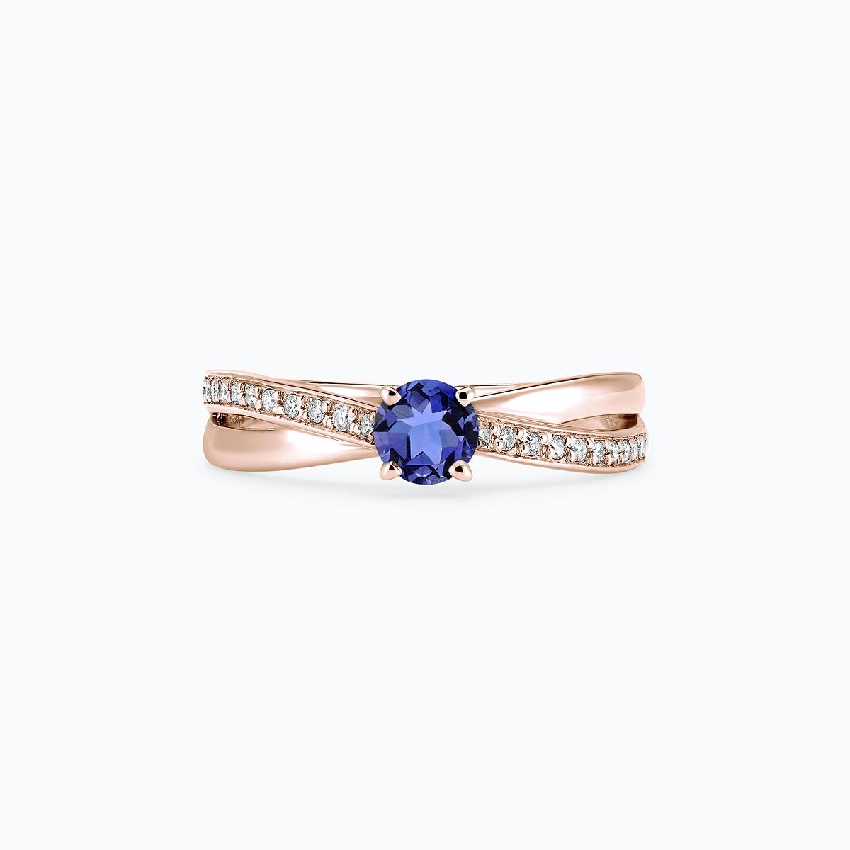 Solitaire Pavé Kokoro Tanzanite 4.5 mm
