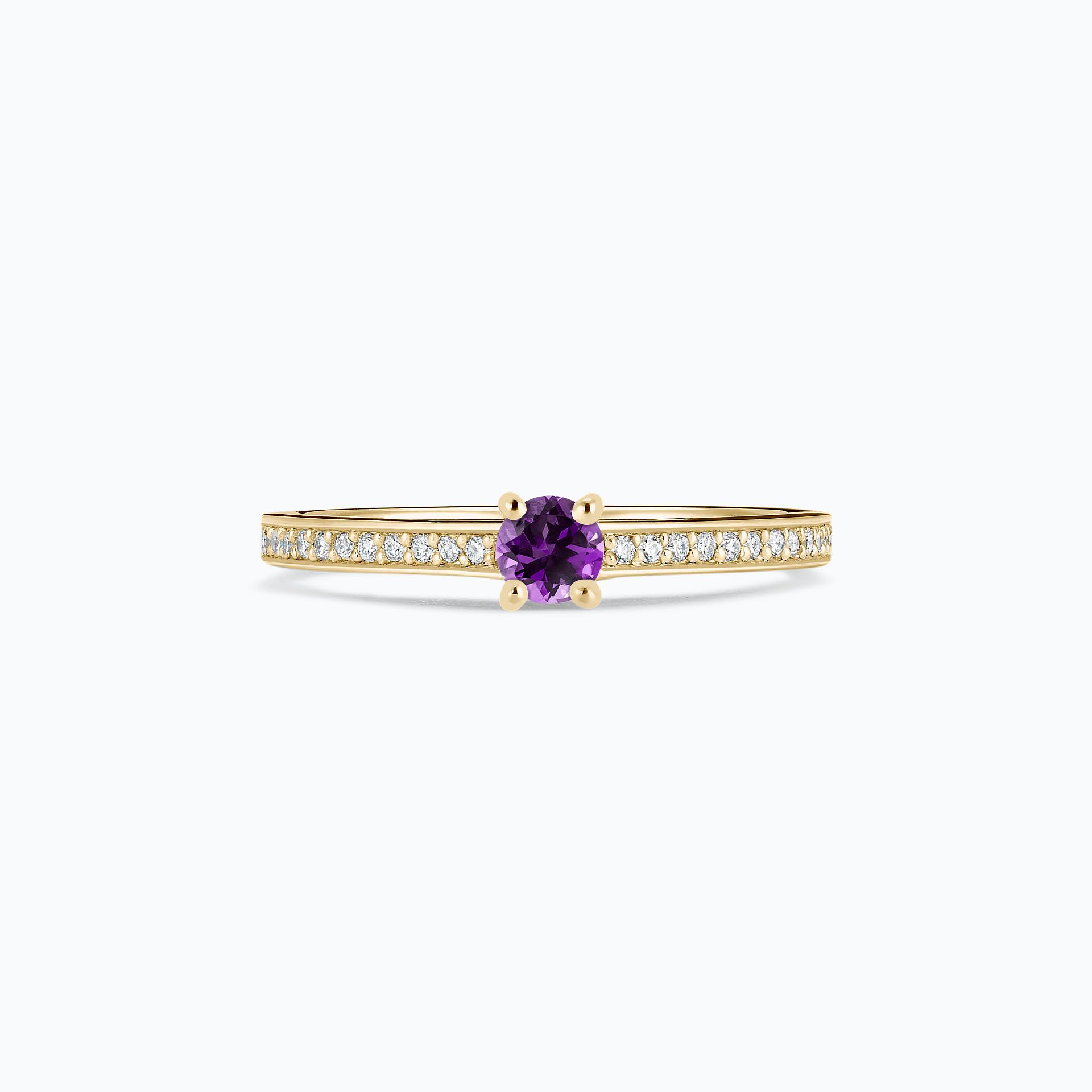Bague Croisée Or Jaune 375, Pierres Améthyste - Emanessence - Ocarat