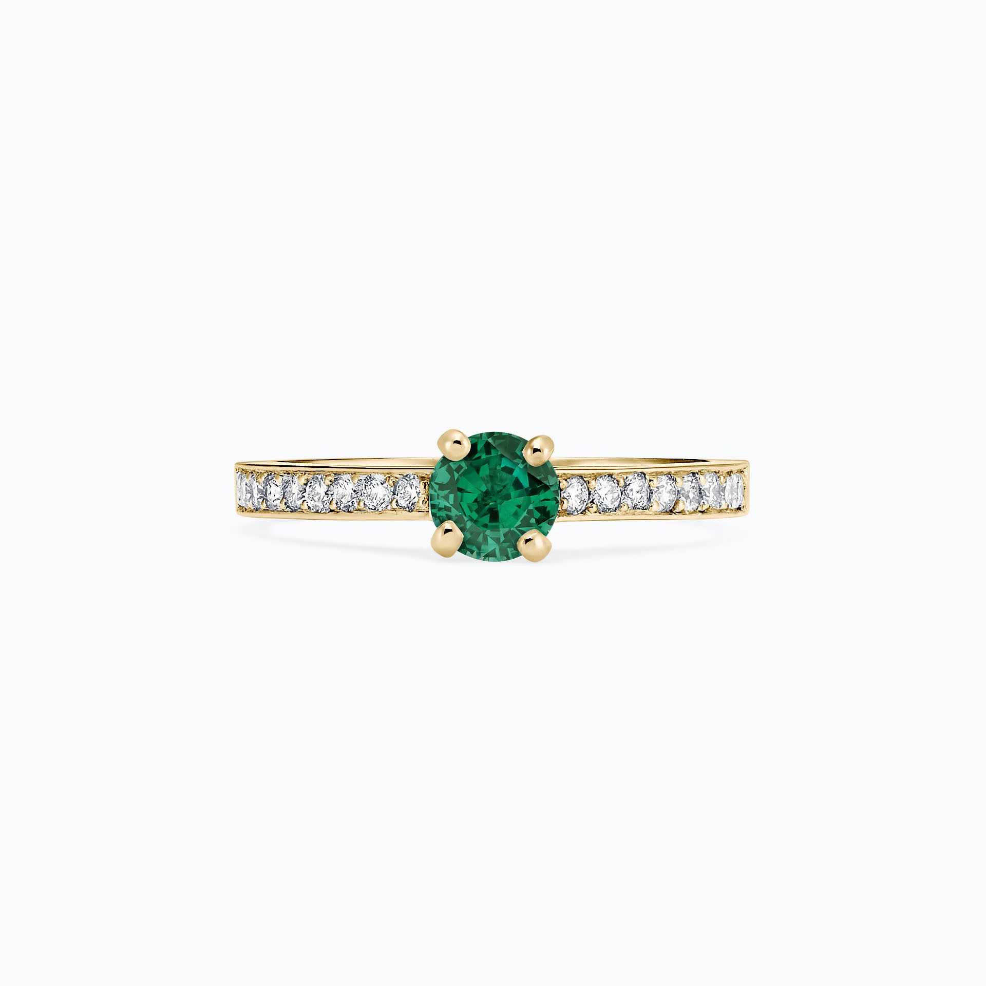 BAGUE FLEUR ÉMERAUDE en argent sterling 925 de style