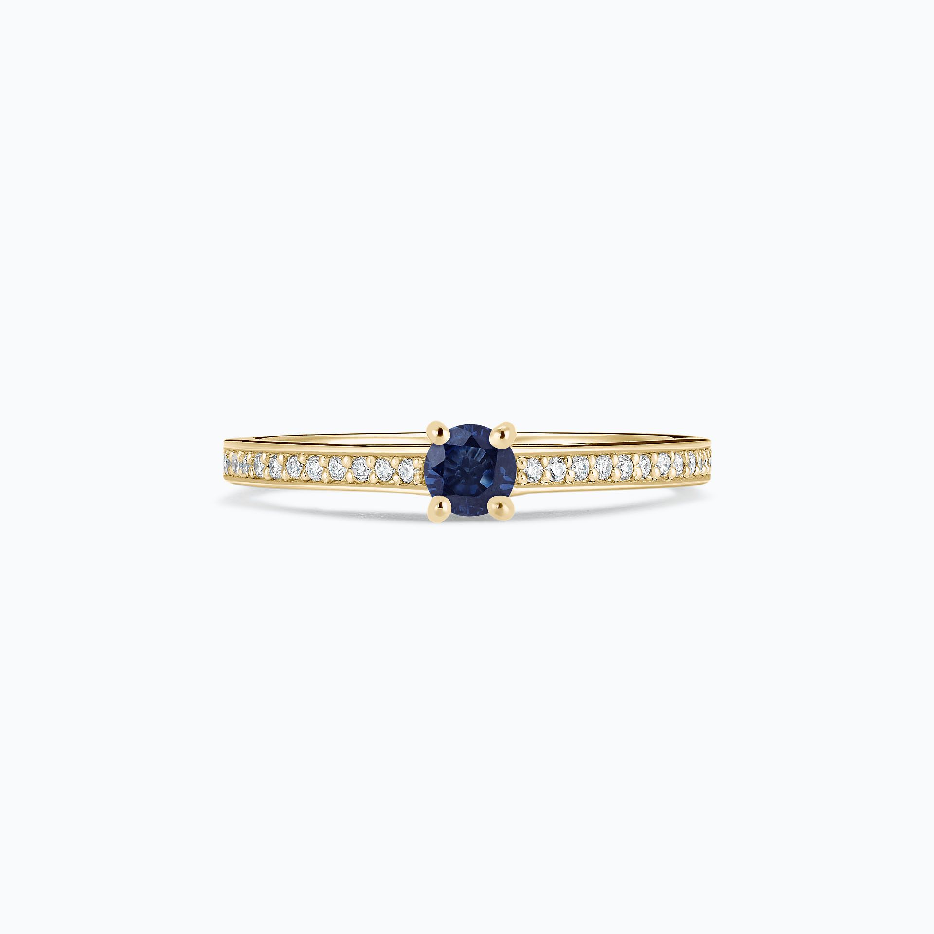 Solitaire Pavé Lagon Bleu Saphir 3.5 mm