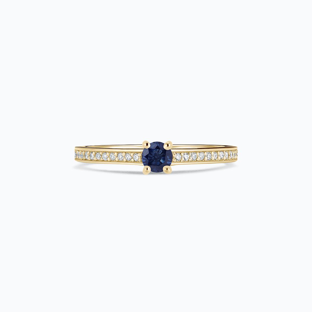 Solitaire Pavé Lagon Bleu Saphir 3.5 mm